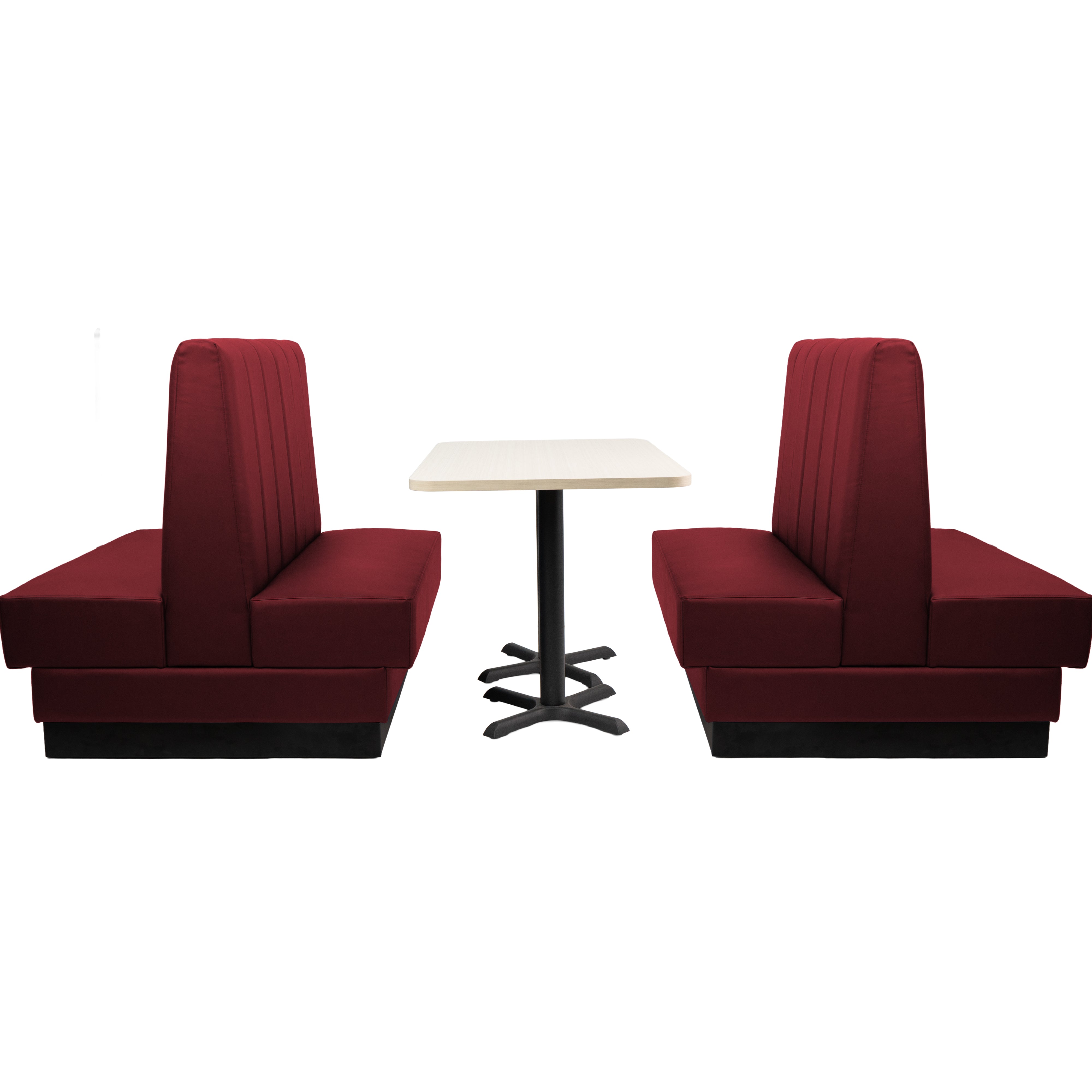 Pro Series Channel Back Double-Sided Restaurant Booth Seating - Burgundy