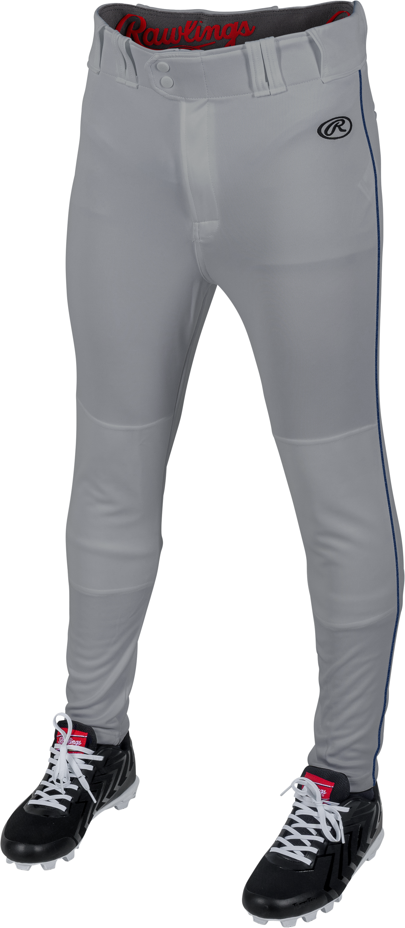 Rawlings Adult Launch Piped Pro Taper Fit Pant  - Small - Blue Gray/Navy