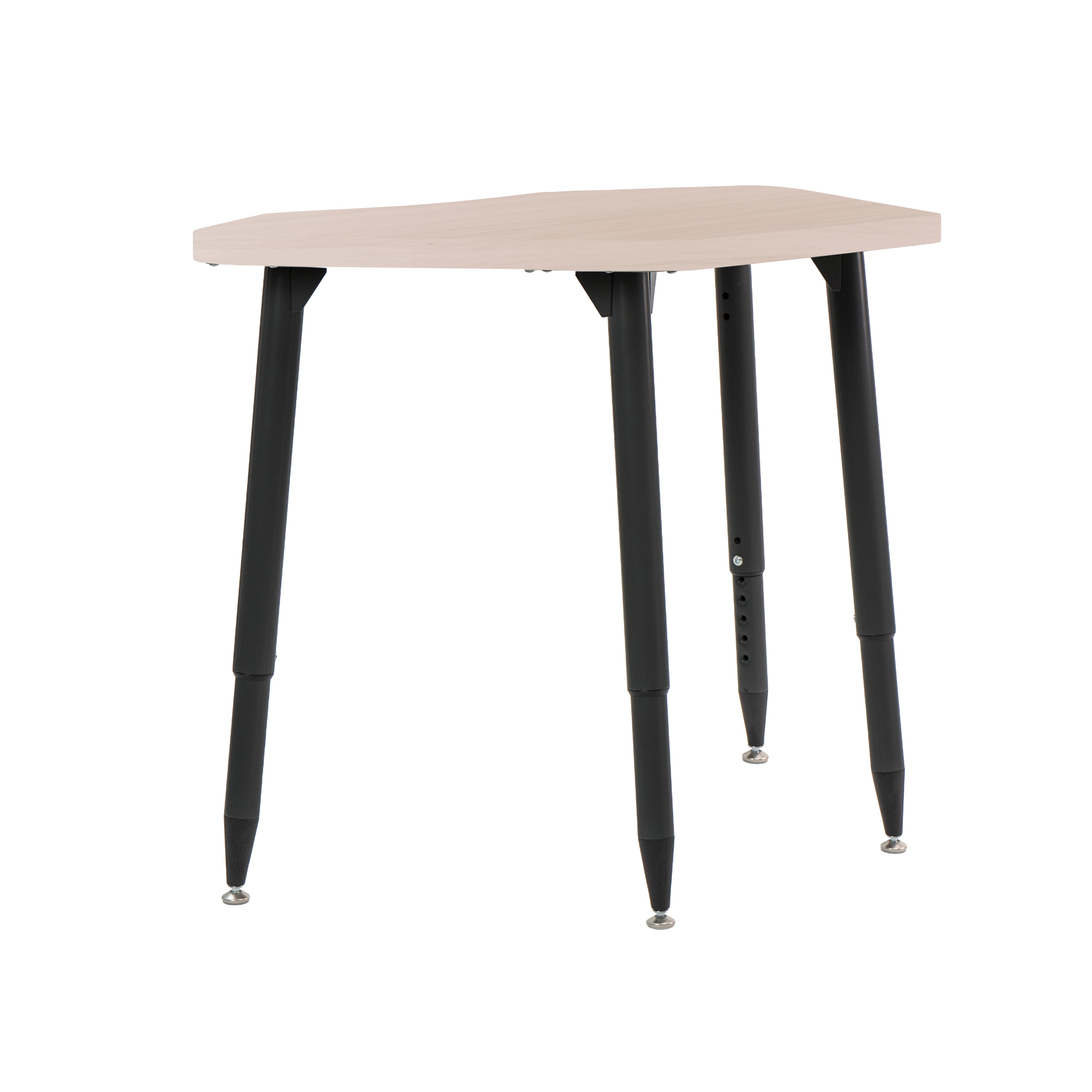 Adapte 24" x 36" Petal Woodgrain Activity Table with Adjustable Tapered Legs - Asian Sand/Black