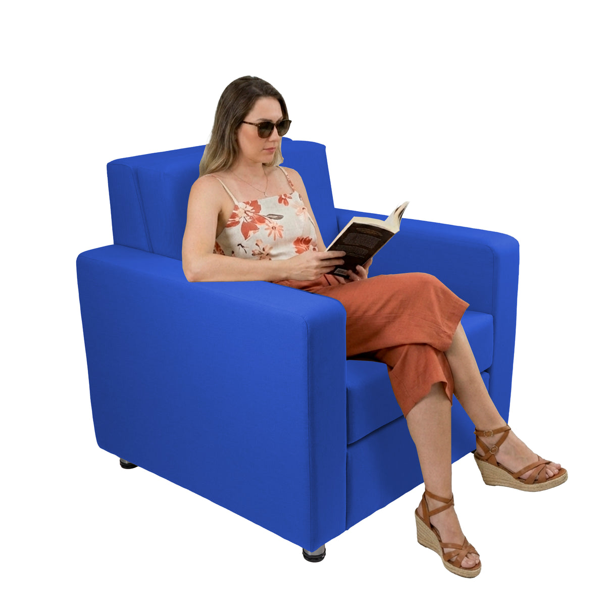 Outdoor Chair with Sunbrella - Canvas Pacific Blue