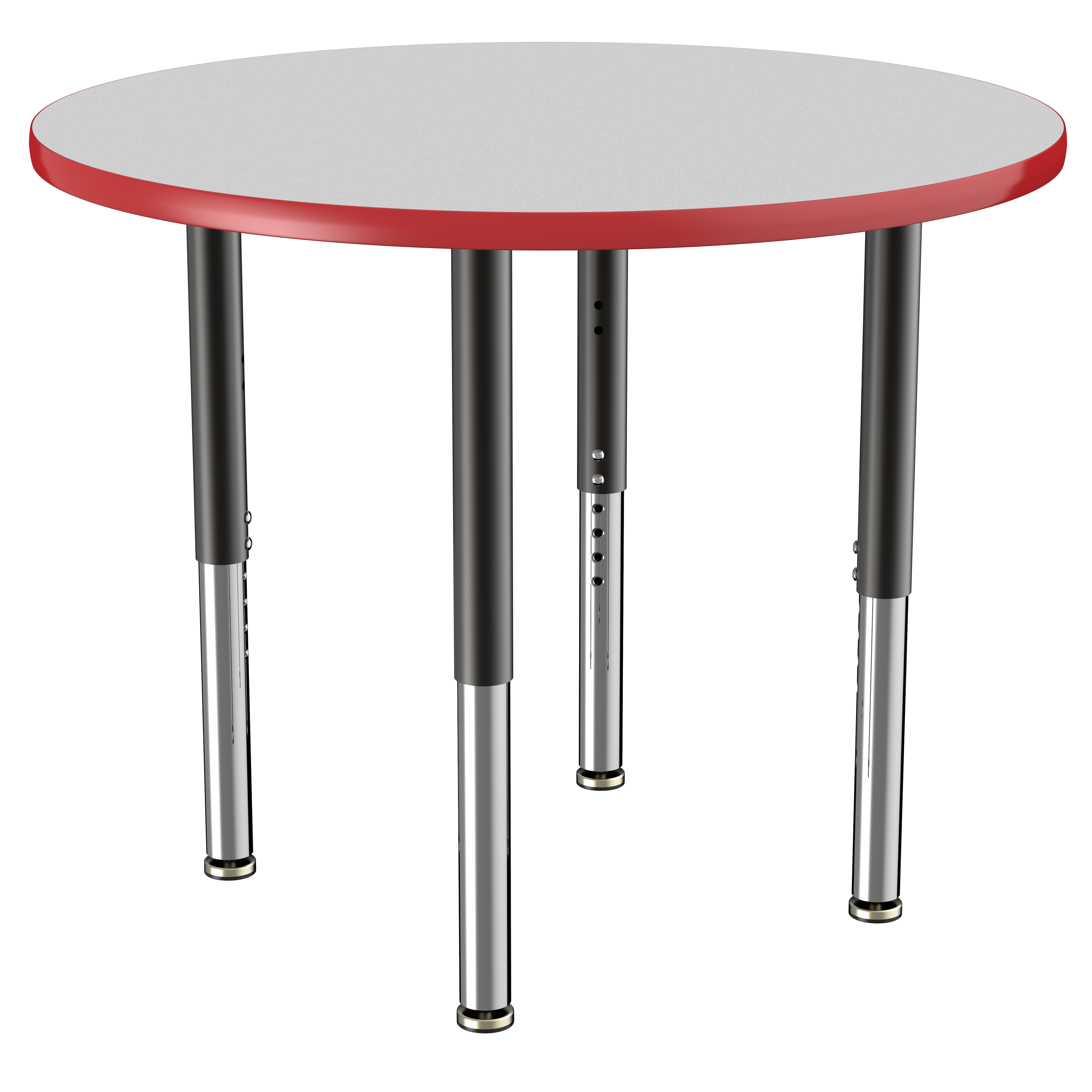 36" Round T-Molding Activity Table with Adjustable Super Legs - Gray/Red/Black