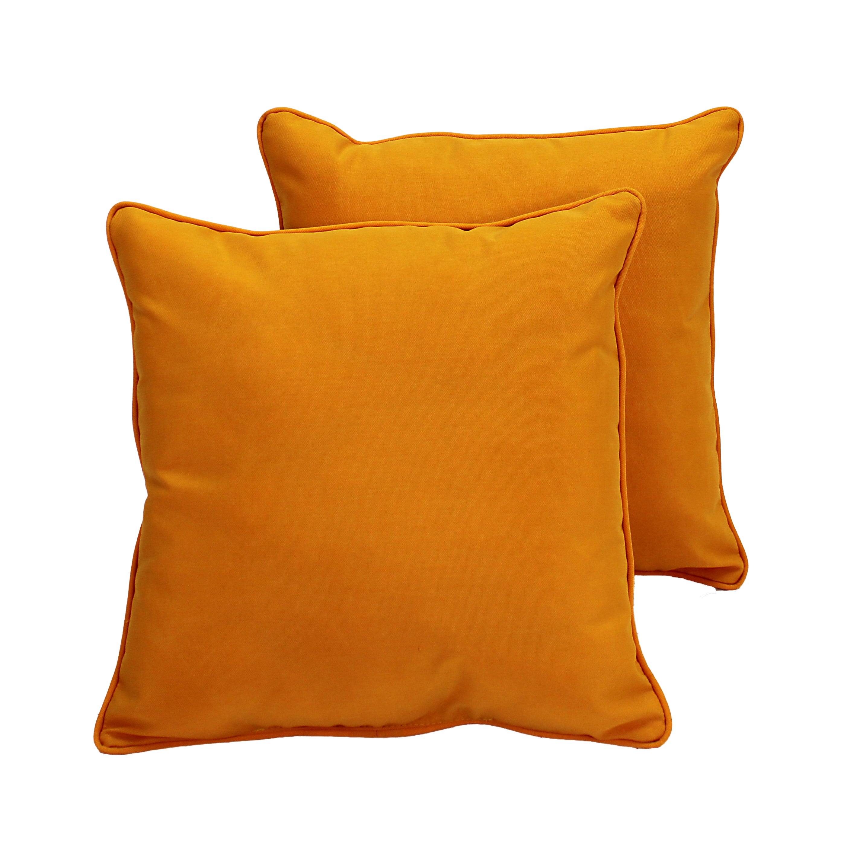 Presidio 18"x 18" Square Indoor/Outdoor Pillow with Piping, 2-Piece - Marigold