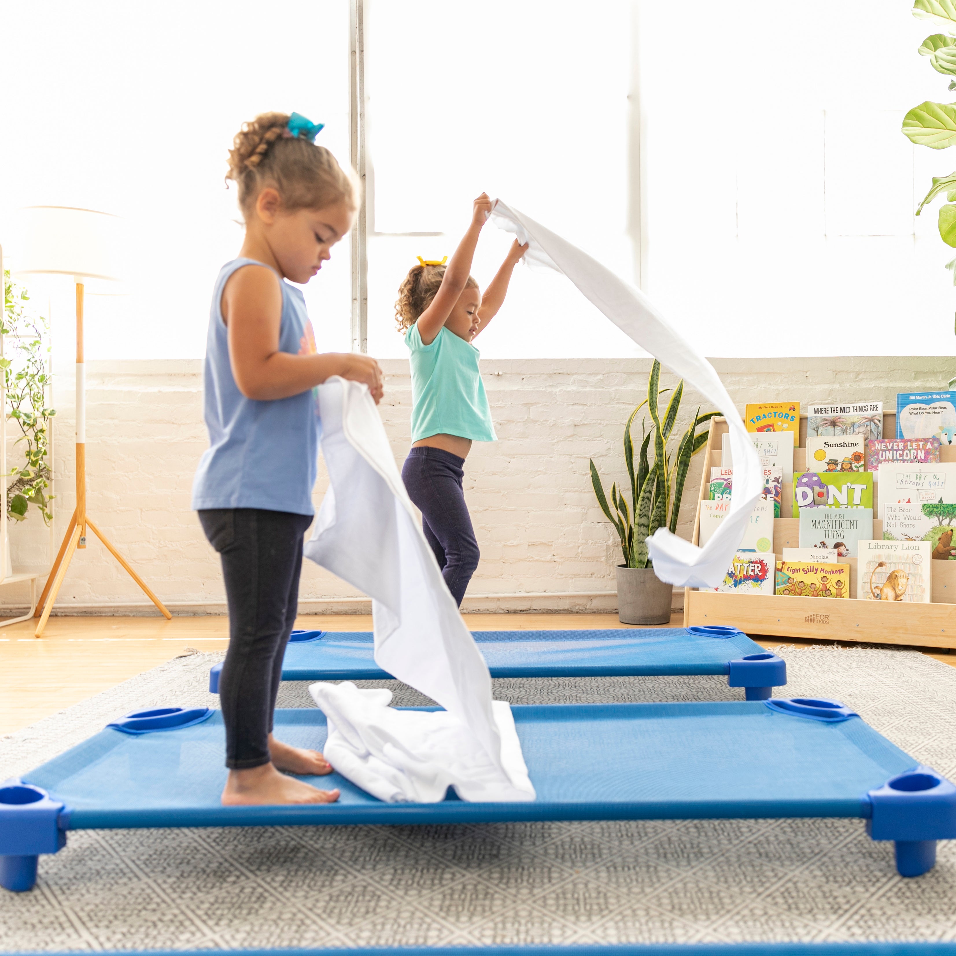 Stackable Kiddie Cot Standard Ready-to-Assemble 6-Pack - Blue
