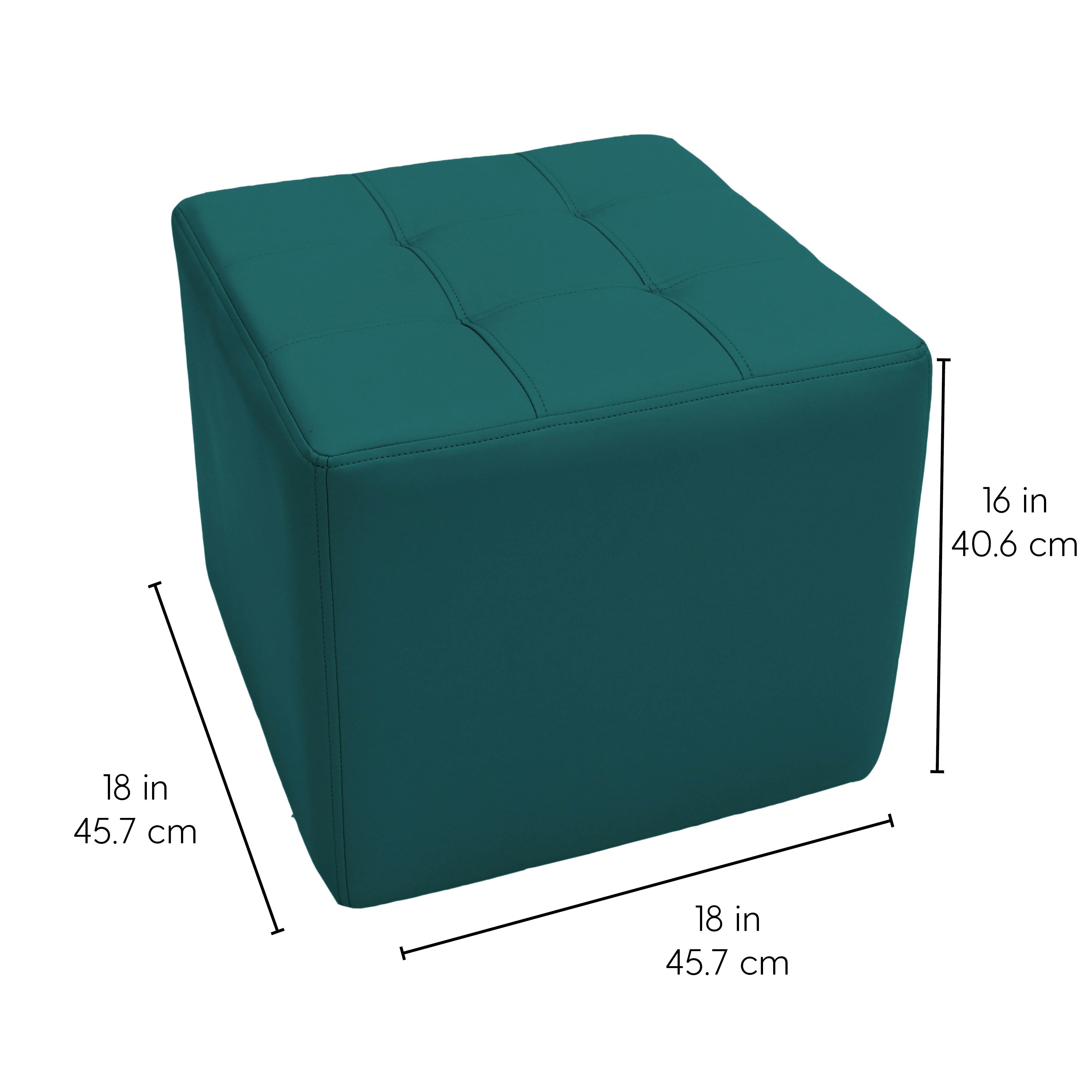 Tufted Square Ottoman 16" Height - Teal