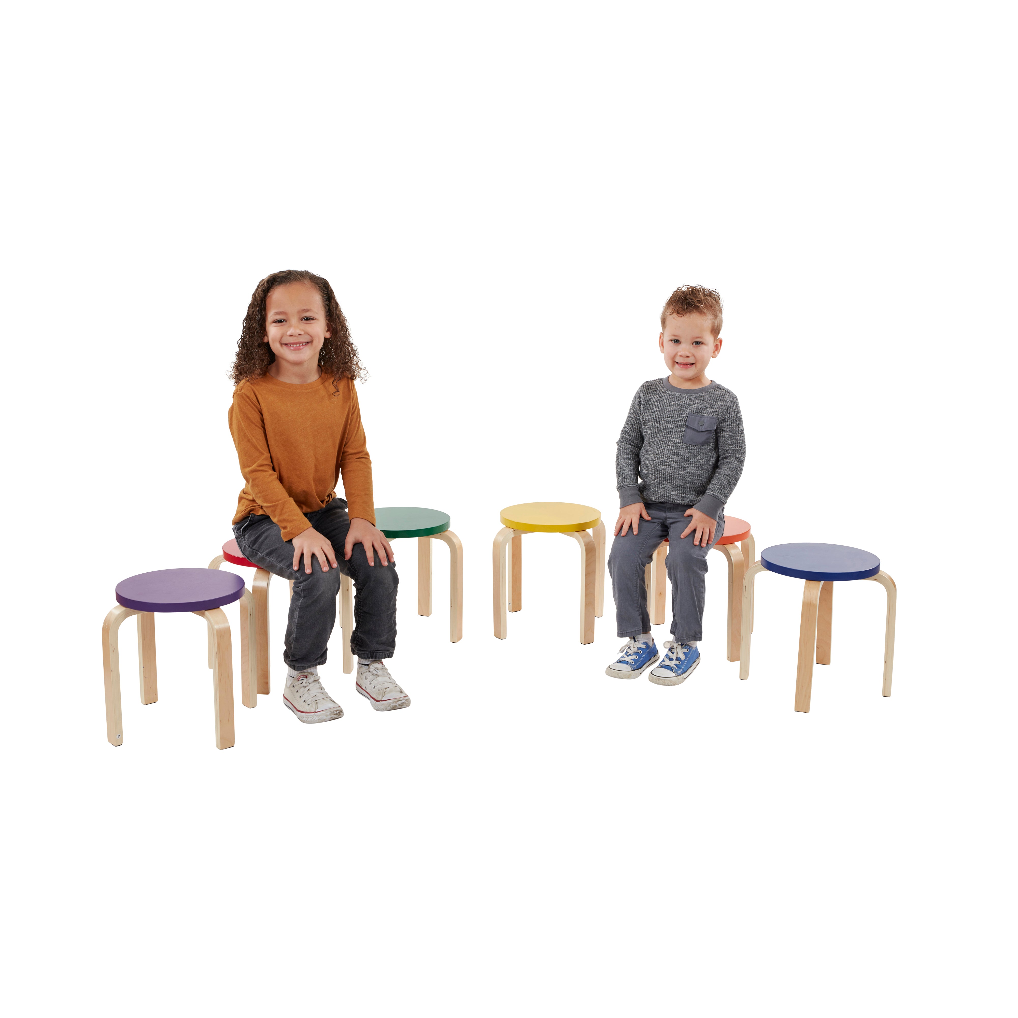 Bentwood Stools 6-Piece Set - Assorted