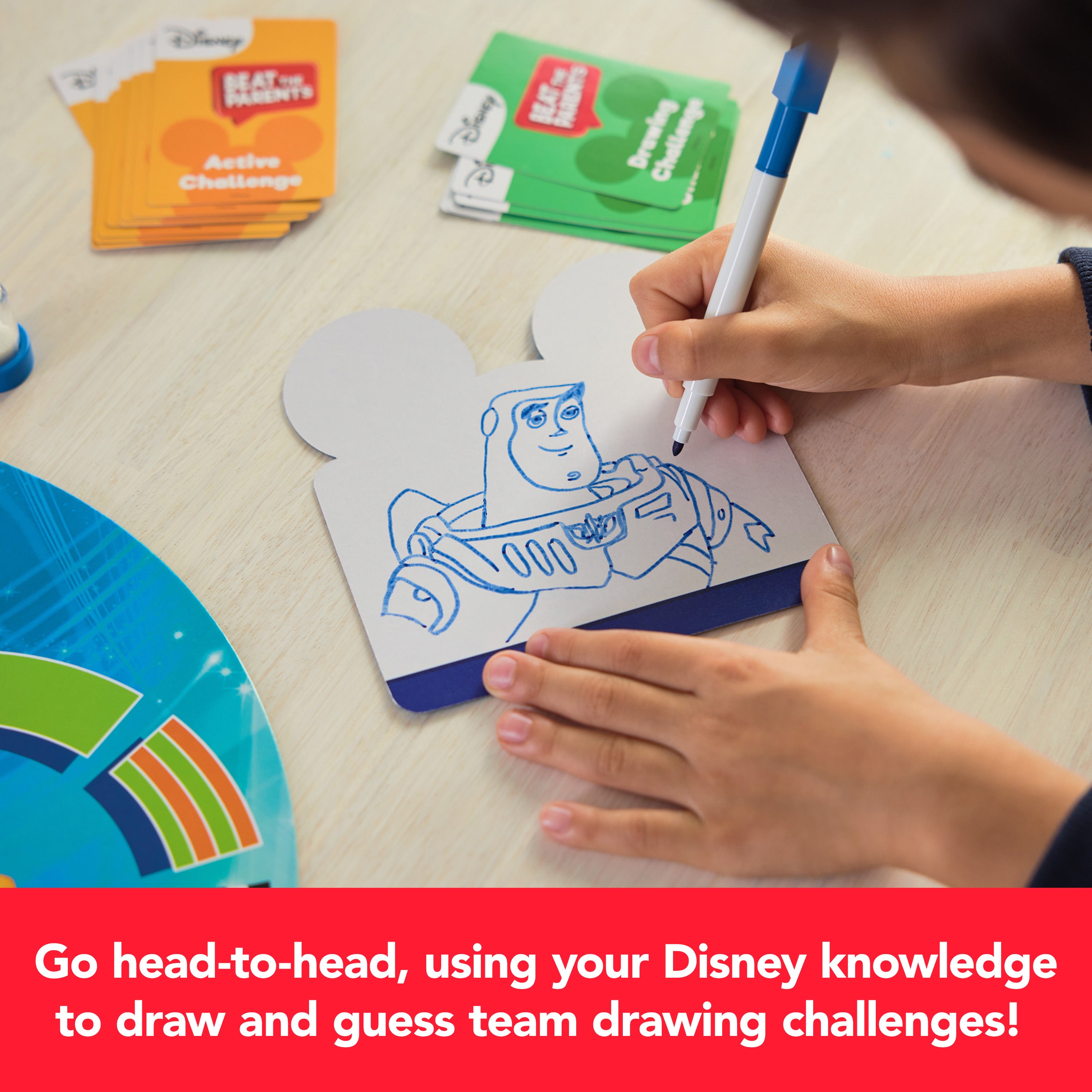 Spin Master Games, Beat the Parents Disney Edition, Kids vs. Parents Family Board Game, Up-and-Active Trivia & Challenges, Disney Games, 4 Players, for Ages 8 & Up
