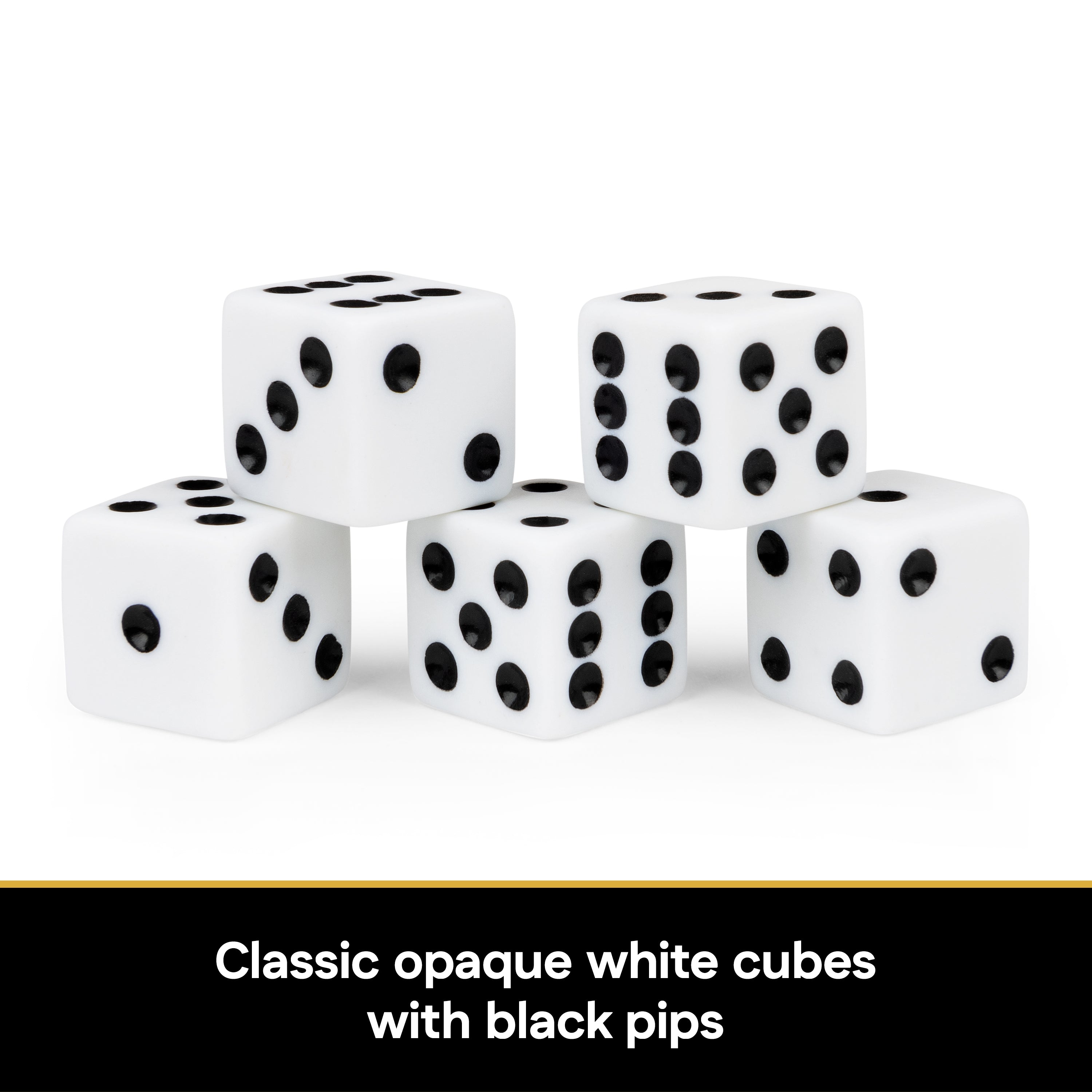 Spin Master Games, Cardinal Classics, 5 Dice, White Replacement Dice for Board Games and Card Games, 5-pack Set, Ages 8 and up