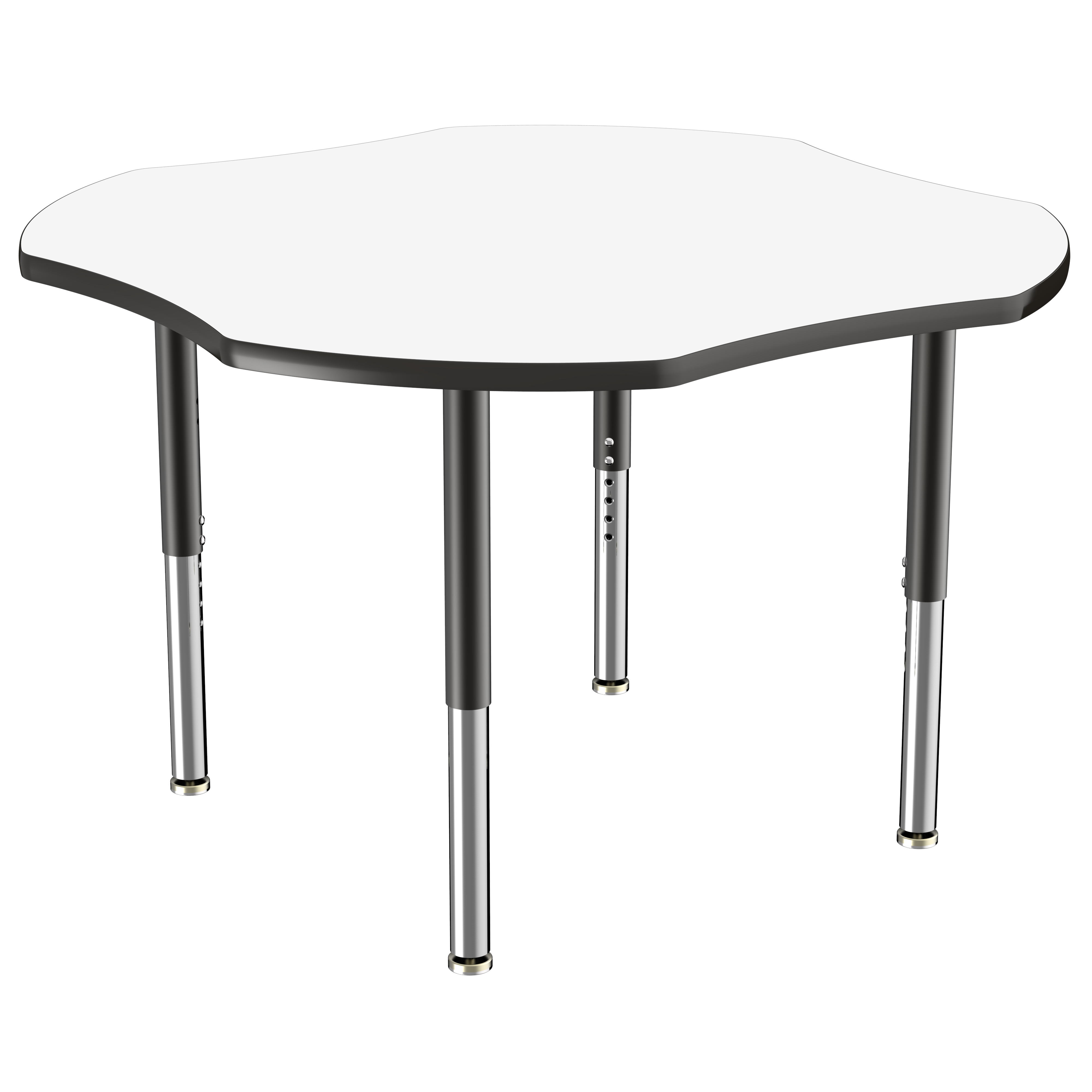 48" x 48" Clover Dry-Erase Activity Table with Adjustable Super Legs - Whiteboard/Black