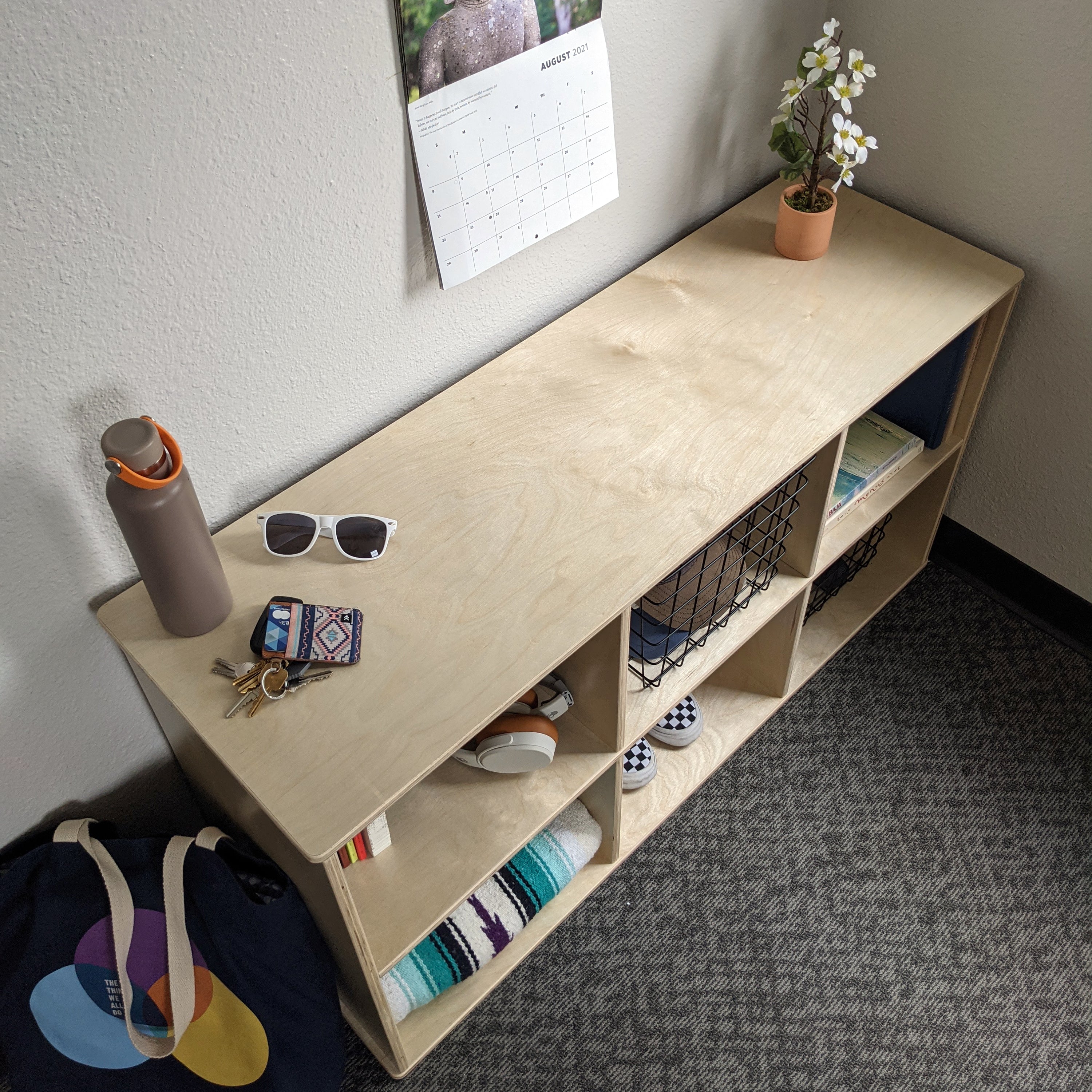 Birch 6-Compartment Storage Cabinet 24" Height