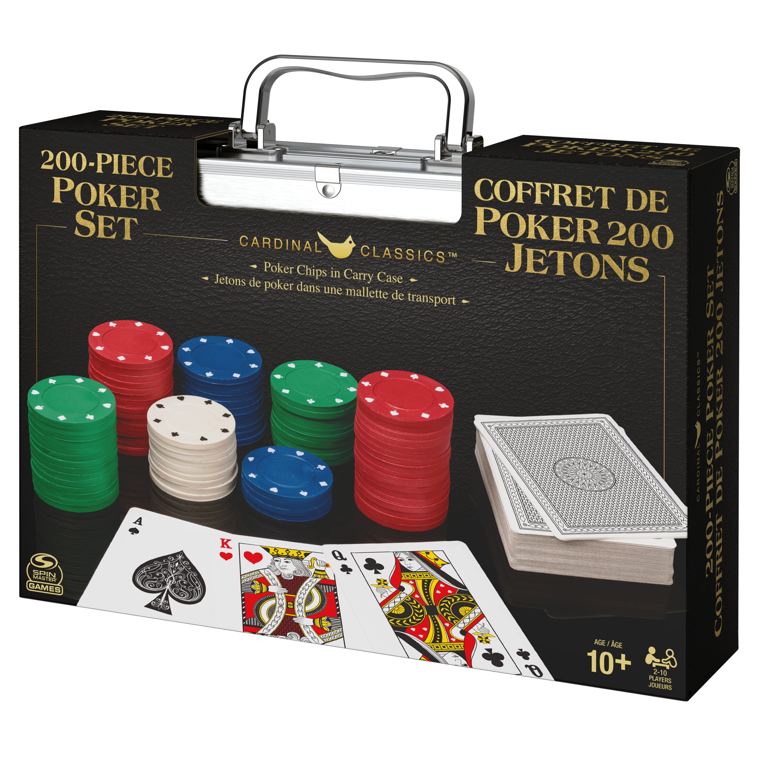 Professional Texas Hold ‘Em Poker Set, Classic Game with 200 Dual-Toned Chips and Cards in an Aluminum Case