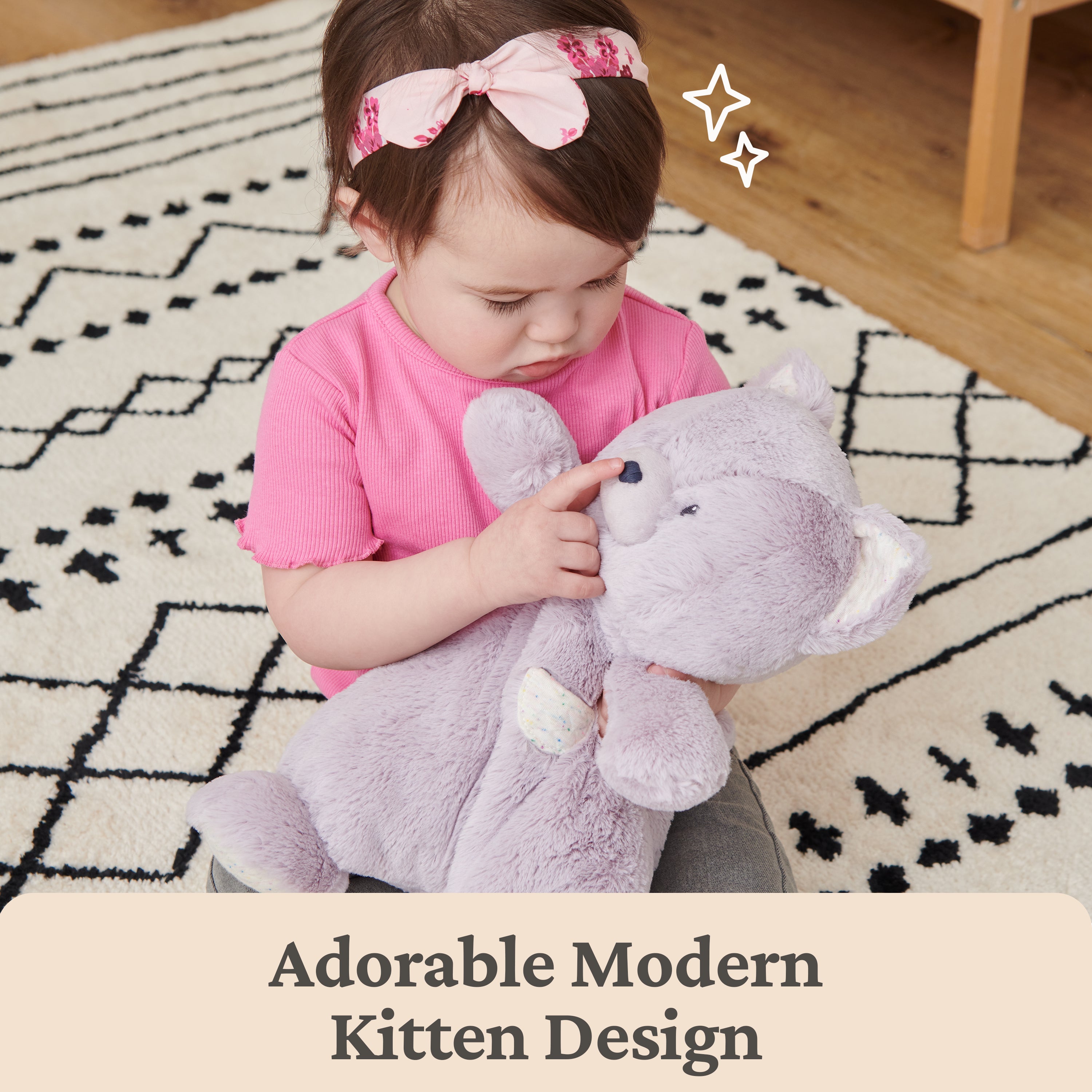 Baby GUND Oh So Snuggly Kitten Large Plush Stuffed Animal for Babies and Infants, Lavender, 12.5”