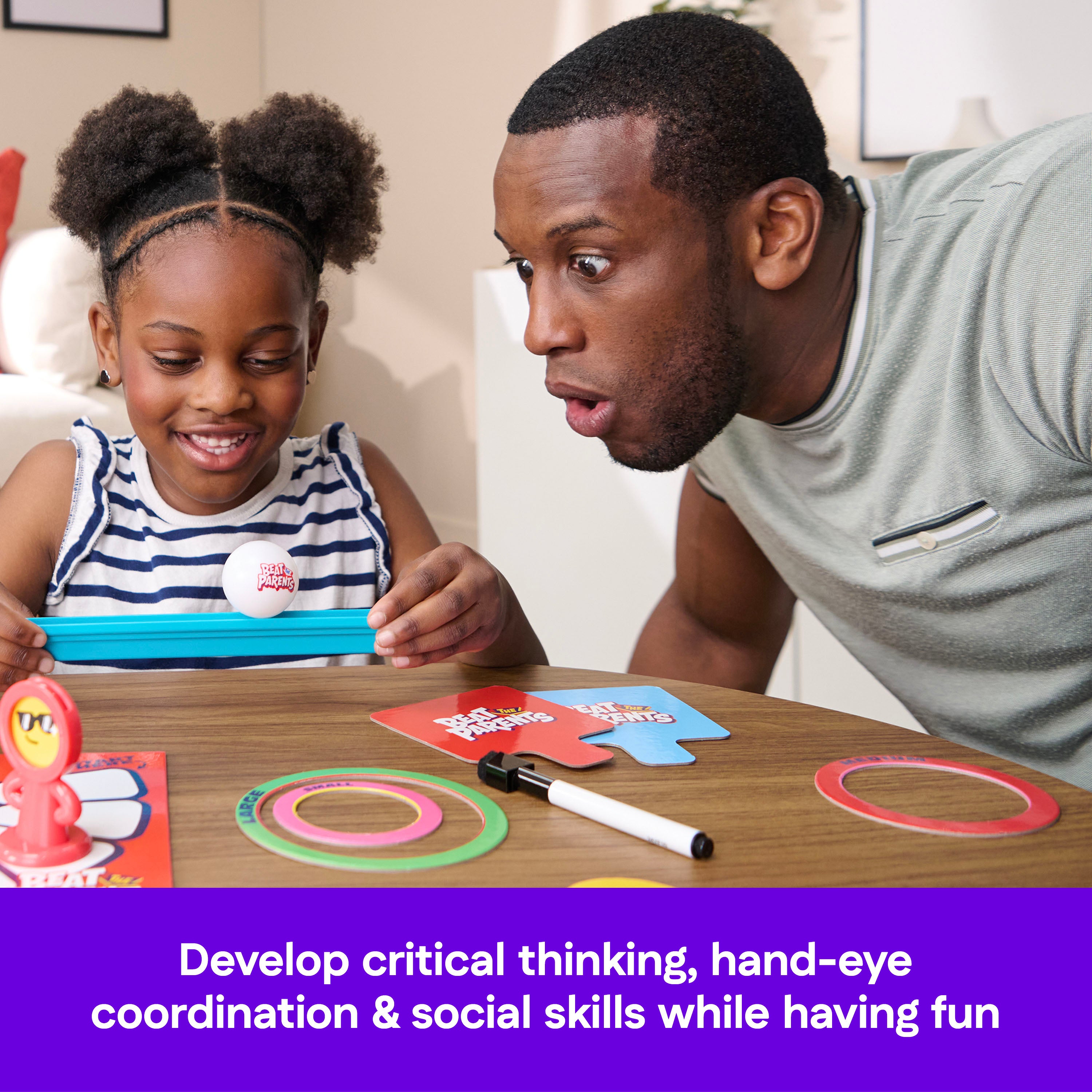 Spin Master Games, Beat the Parents, 2025 Edition with New Challenges & Cards, Friendly Competition Family Game, Fun Activity for Kids, Adults & Family Game Night, 4-8 Players, for Ages 6 & Up