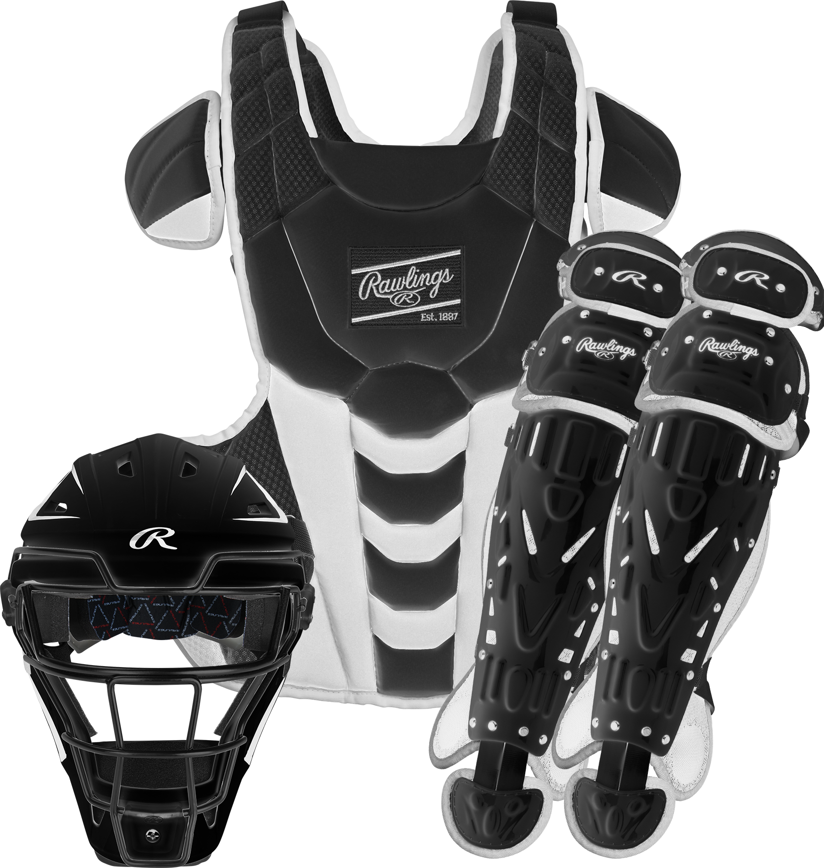 Rawlings Velo 2.0 Series Softball Small Catchers Set - Black/White