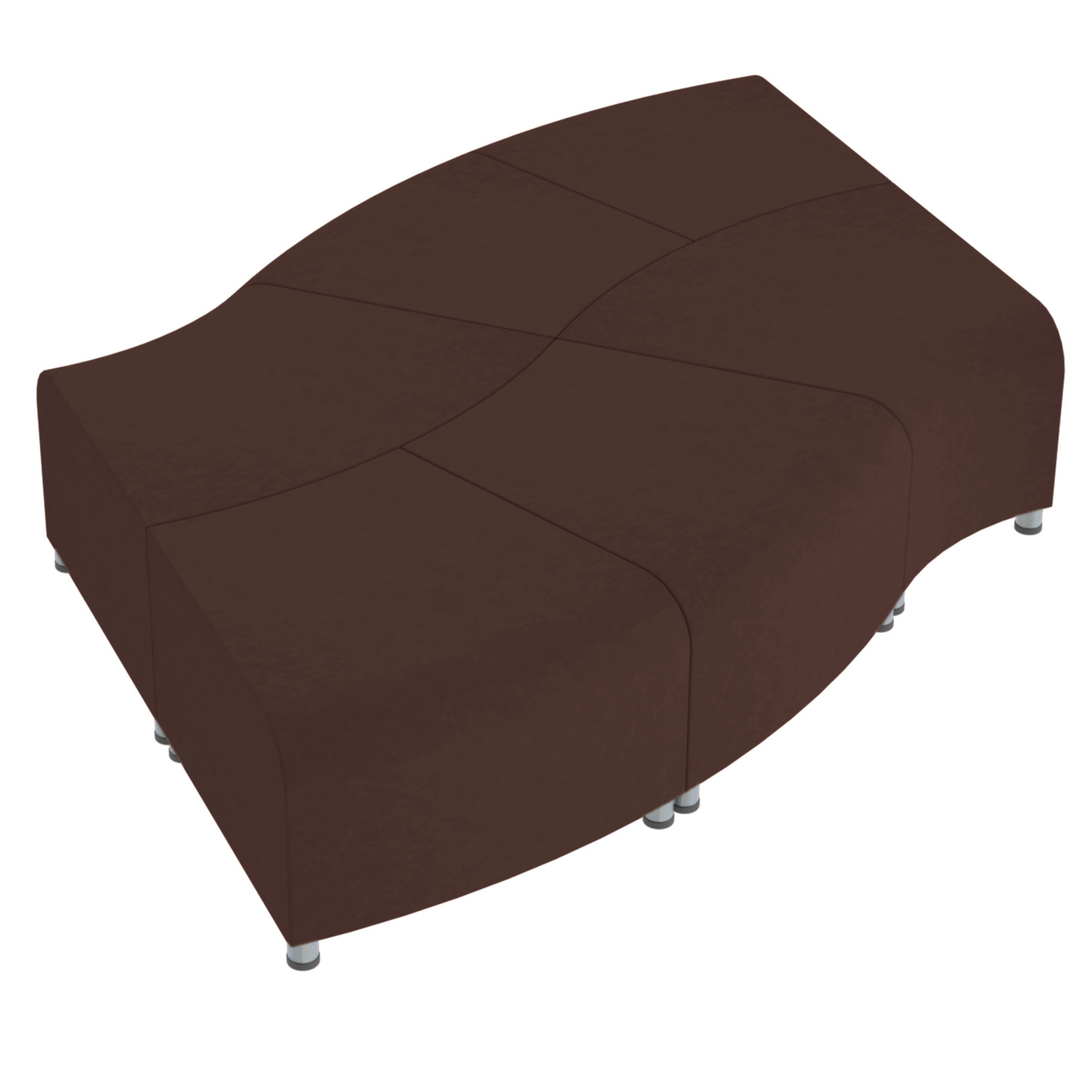 Pro Series Rustic Connect Edged Ripple Backless Seating, 6-Piece Set - Walnut
