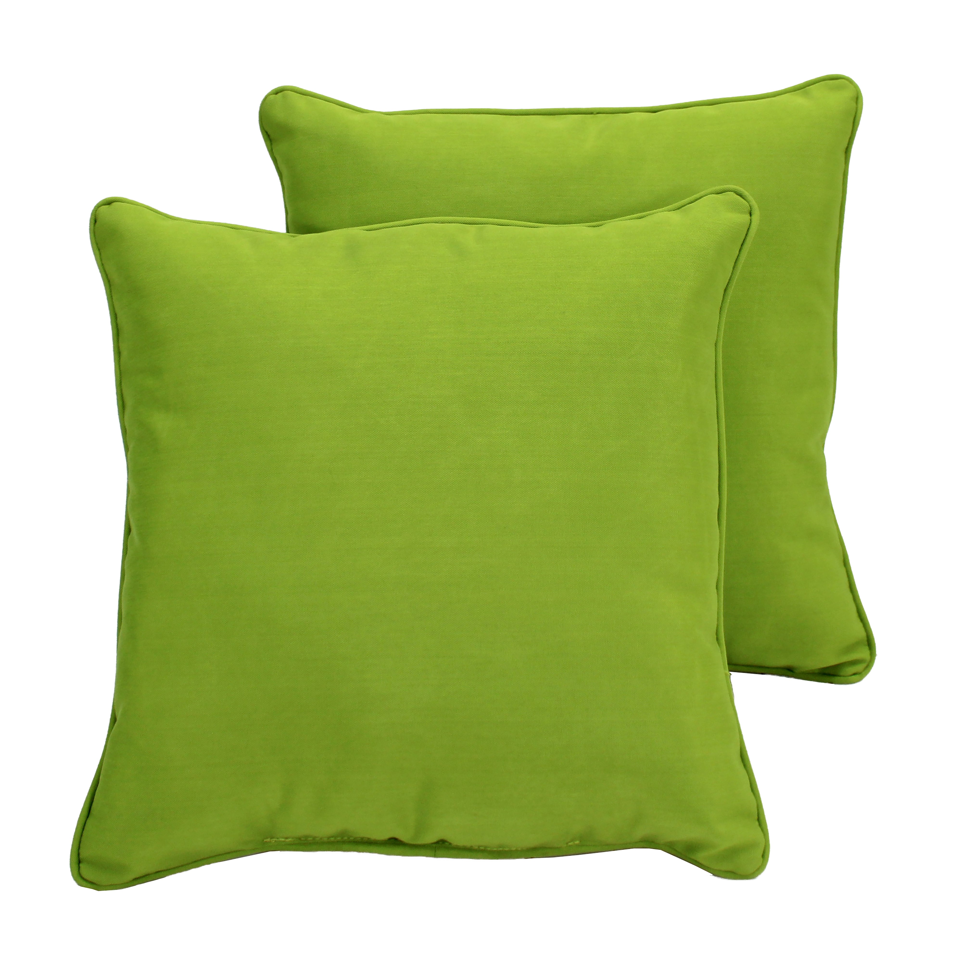 Presidio 24" x 24" Square Indoor/Outdoor Pillow with Piping, 2-Piece - Lime Green