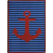 Safe Mooring 5'4" x 7'8" area rug in color Red