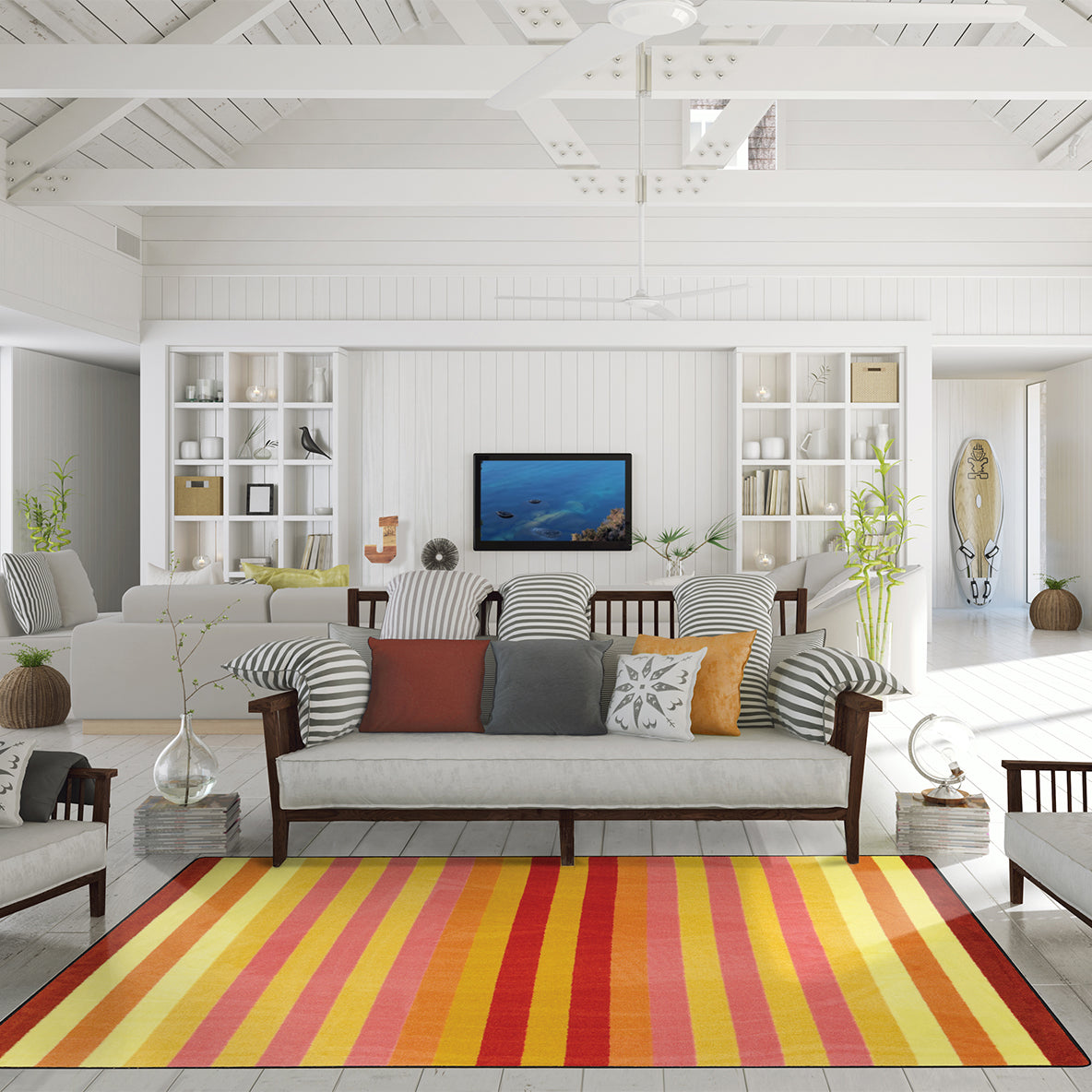 Sailor's Delight 5'4" x 7'8" area rug in color Multi