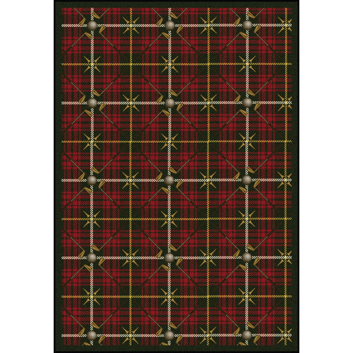 Saint Andrews 7'8" x 10'9" area rug in color Tartan Green