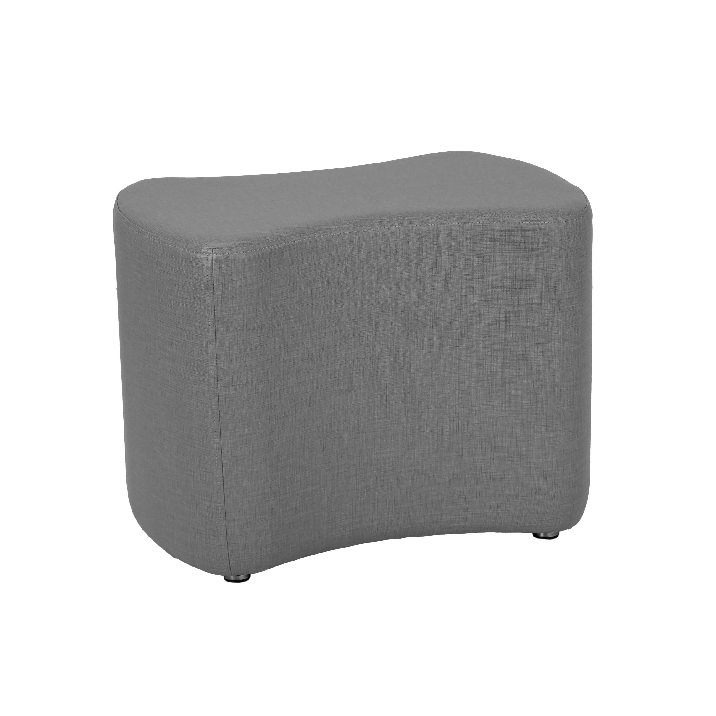 Pro Series Upholstered Bowtie Ottoman 18" Height - Slate Gray Crosshatch