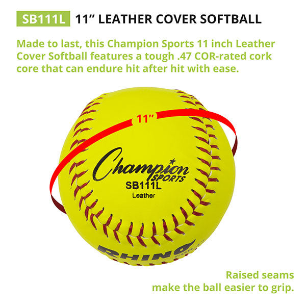 11" Leather Cork Core Softball