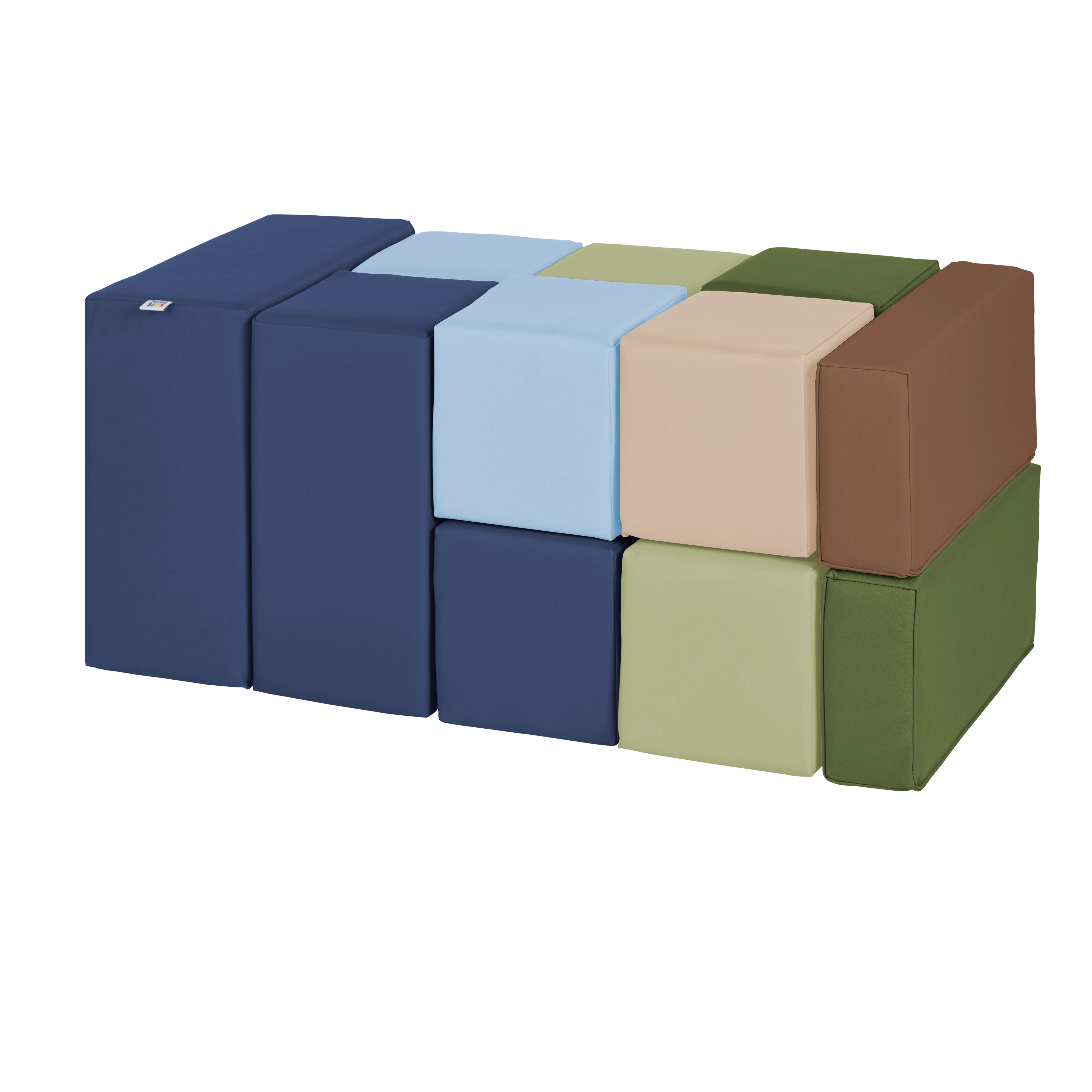 SoftScape Big Block Set, 12-Piece - Earthtone