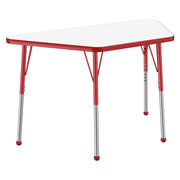 24" x 48" Trapezoid Dry-Erase Activity Table with Adjustable Standard Ball Glide Legs - Whiteboard/Red