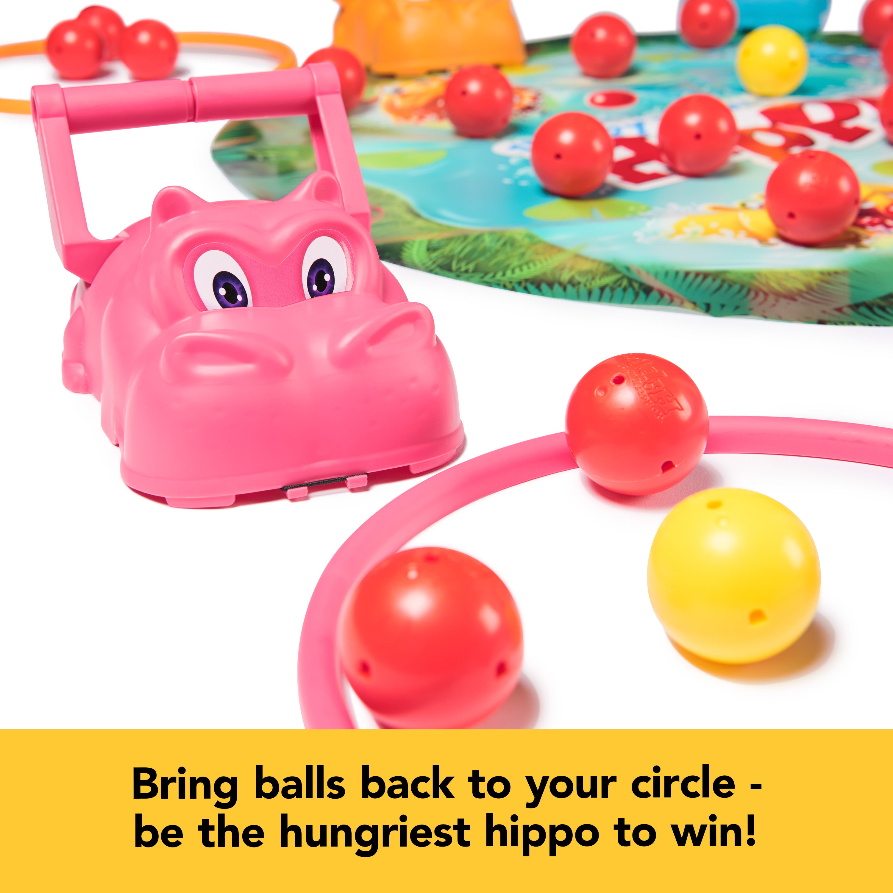 Spin Master Games, Hungry Hungry Hippos Giant Edition, Family Board Game Indoor & Outdoor Fun Game with Big Oversized Gameboard, for Ages 4+
