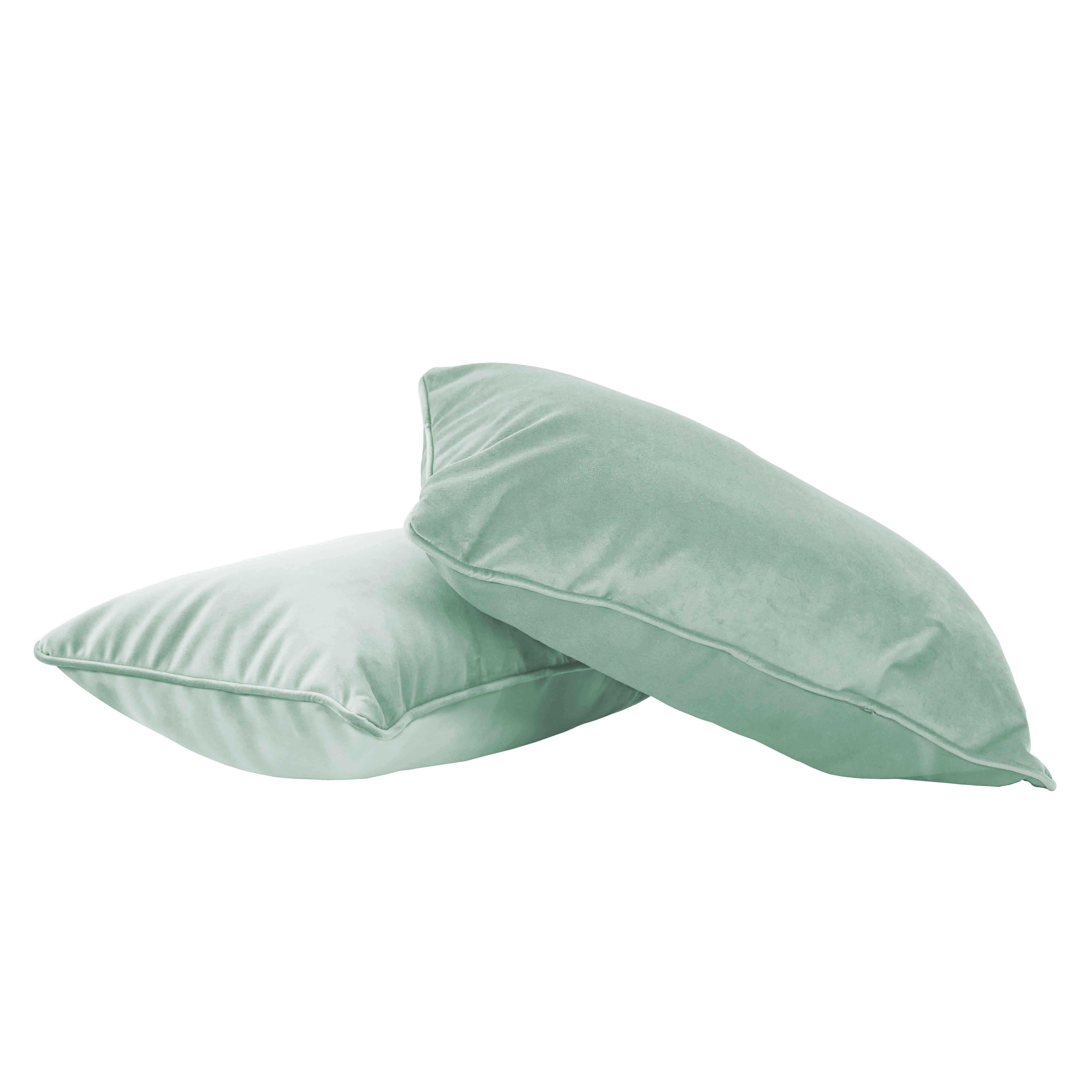 12" x 20" Rectangle Lumbar Microfiber Pillow with Piping, 2-Piece - Aloe