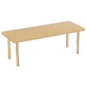 24" x 60" Rectangle Thermofused Activity Table with Adjustable Chunky Wood Legs - Maple Grain/Sand/Natural