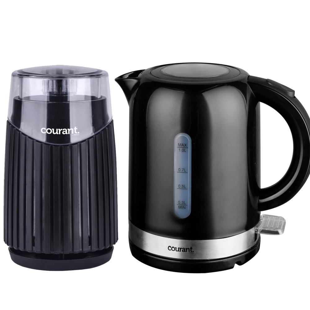 Courant Courant 1 Liter Cordless Electronic Kettle with Coffee Grinder - Black