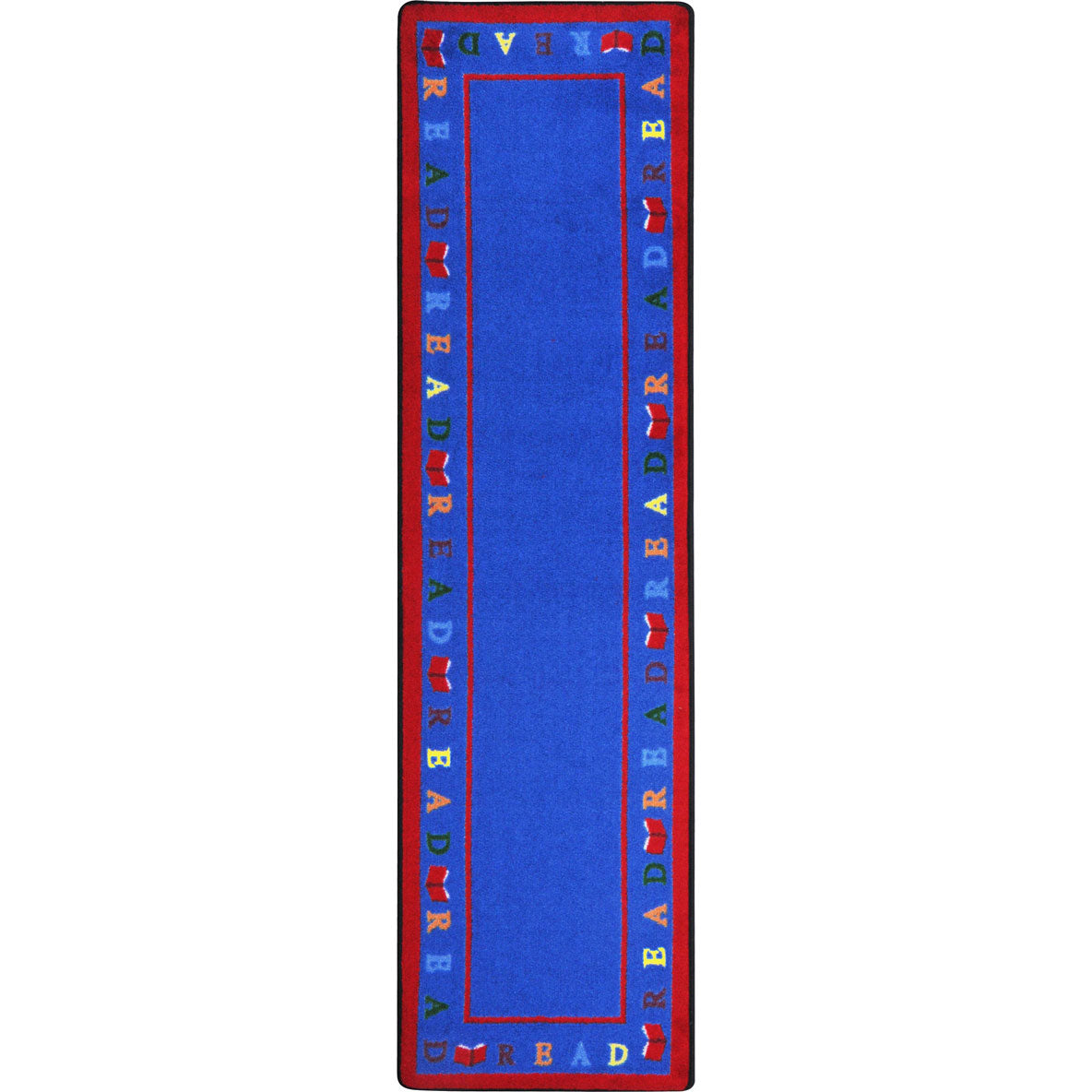 Scattered Books 2'1" x 7'8" Runner area rug in color Multi