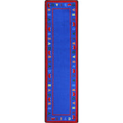 Scattered Books 2'1" x 7'8" Runner area rug in color Multi