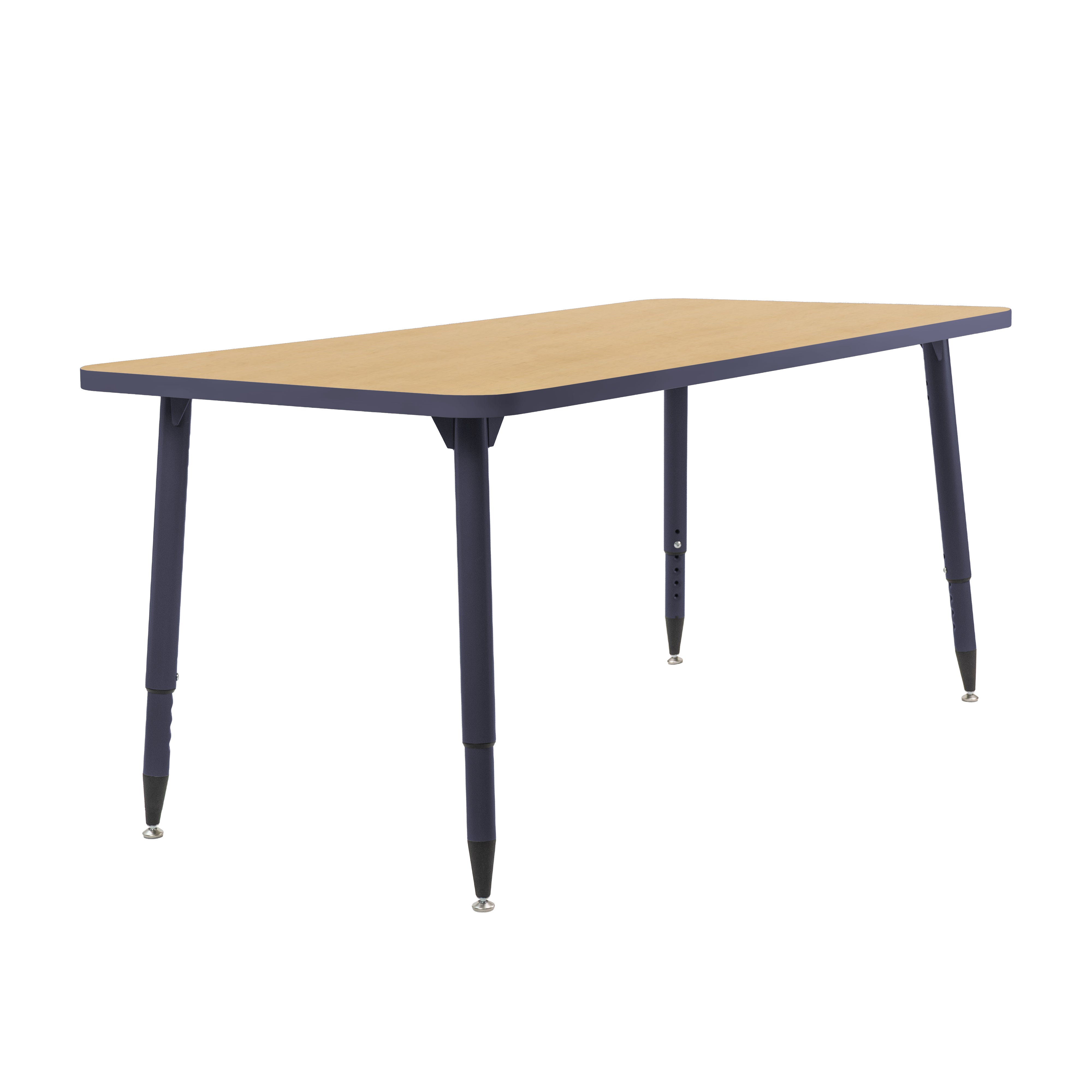 Adapte 30" x 60" Rectangle Thermofused Activity Table with Adjustable Tapered Legs - North Sea/Navy