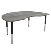 48" x 72" Kidney La Madera Activity Table with Adjustable Super Legs - Light Gray Wood/Black