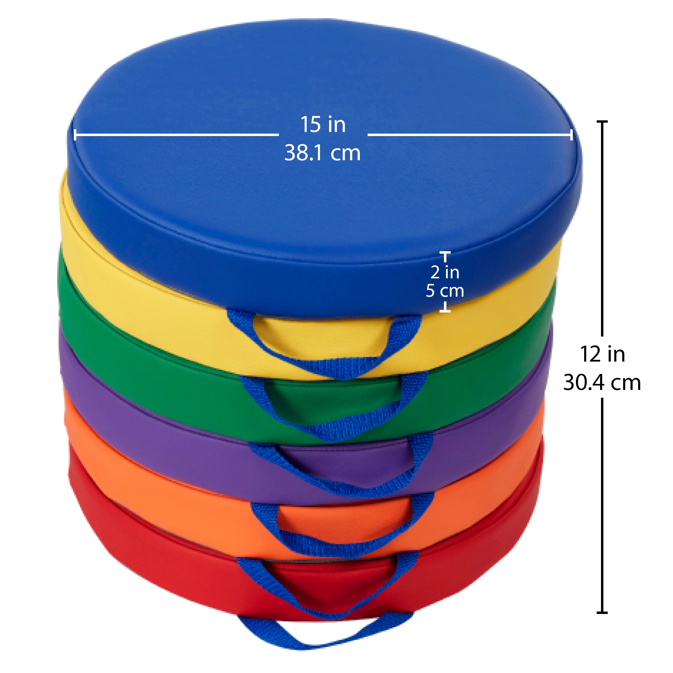 SoftScape 15" Round Floor Cushions, 6-Piece - Assorted