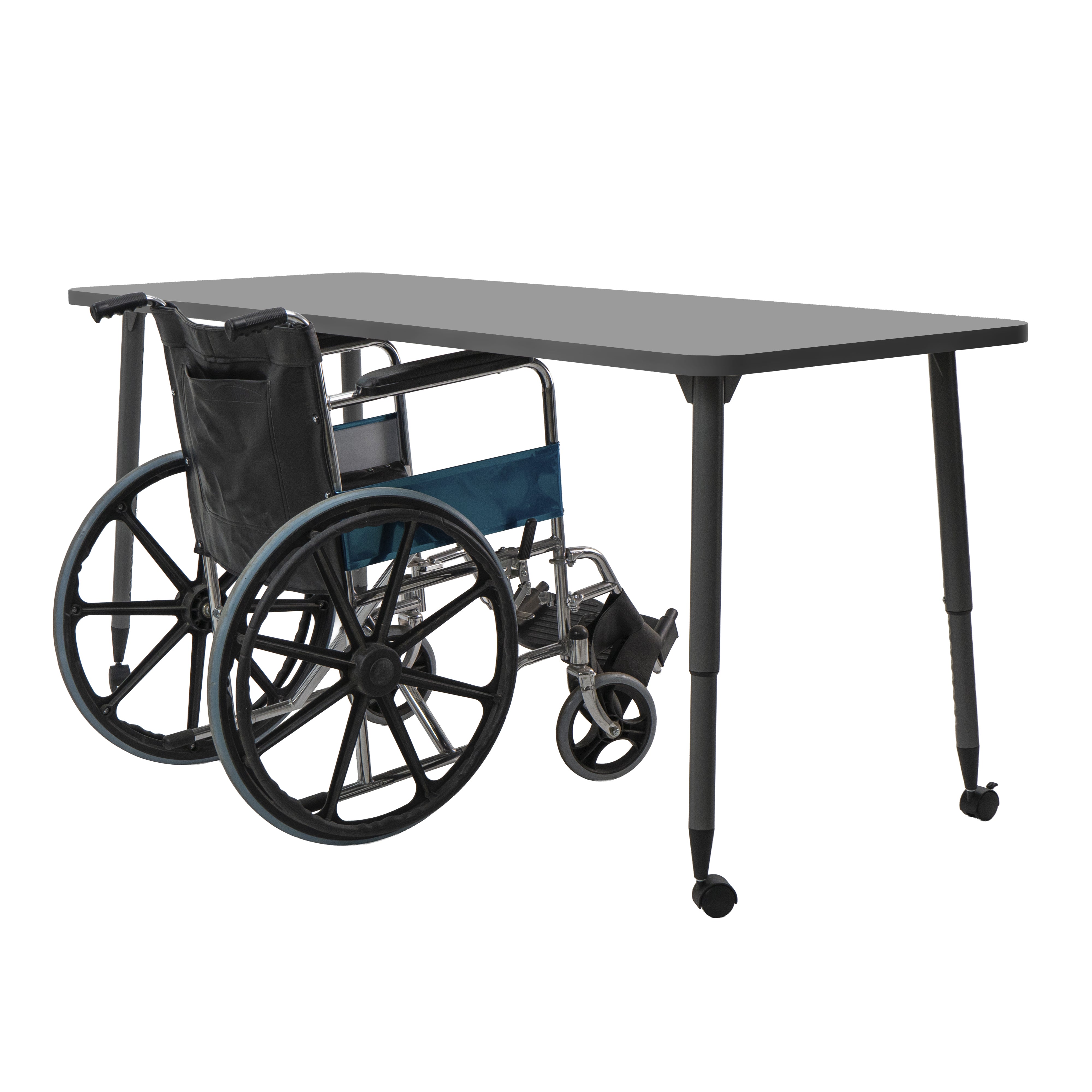 Adapte 30" x 72" Rectangle Activity Table with Adjustable Tapered Legs - North Sea/North Sea