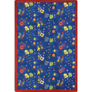 Scribbles 5'4" x 7'8" area rug in color Blue