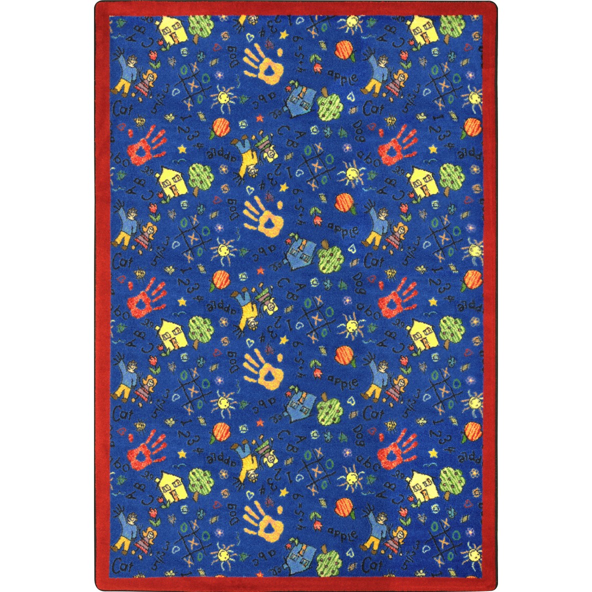 Scribbles 10'9" x 13'2" area rug in color Blue