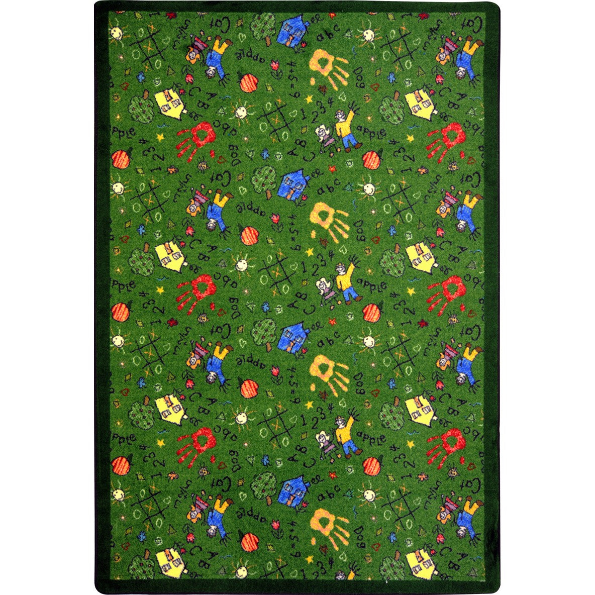 Scribbles 7'8" x 10'9" area rug in color Green