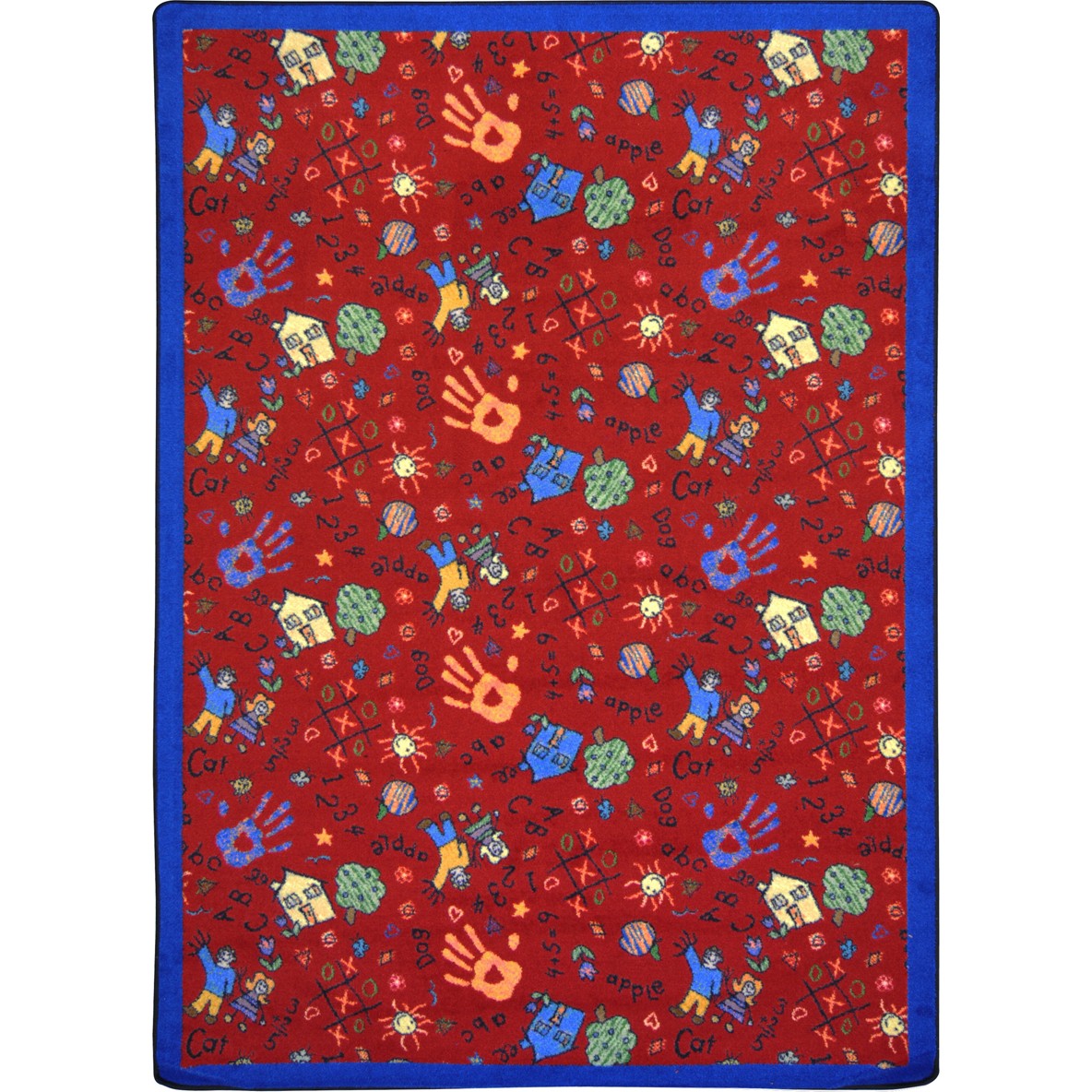 Scribbles 3'10" x 5'4" area rug in color Red