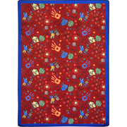 Scribbles 10'9" x 13'2" area rug in color Red