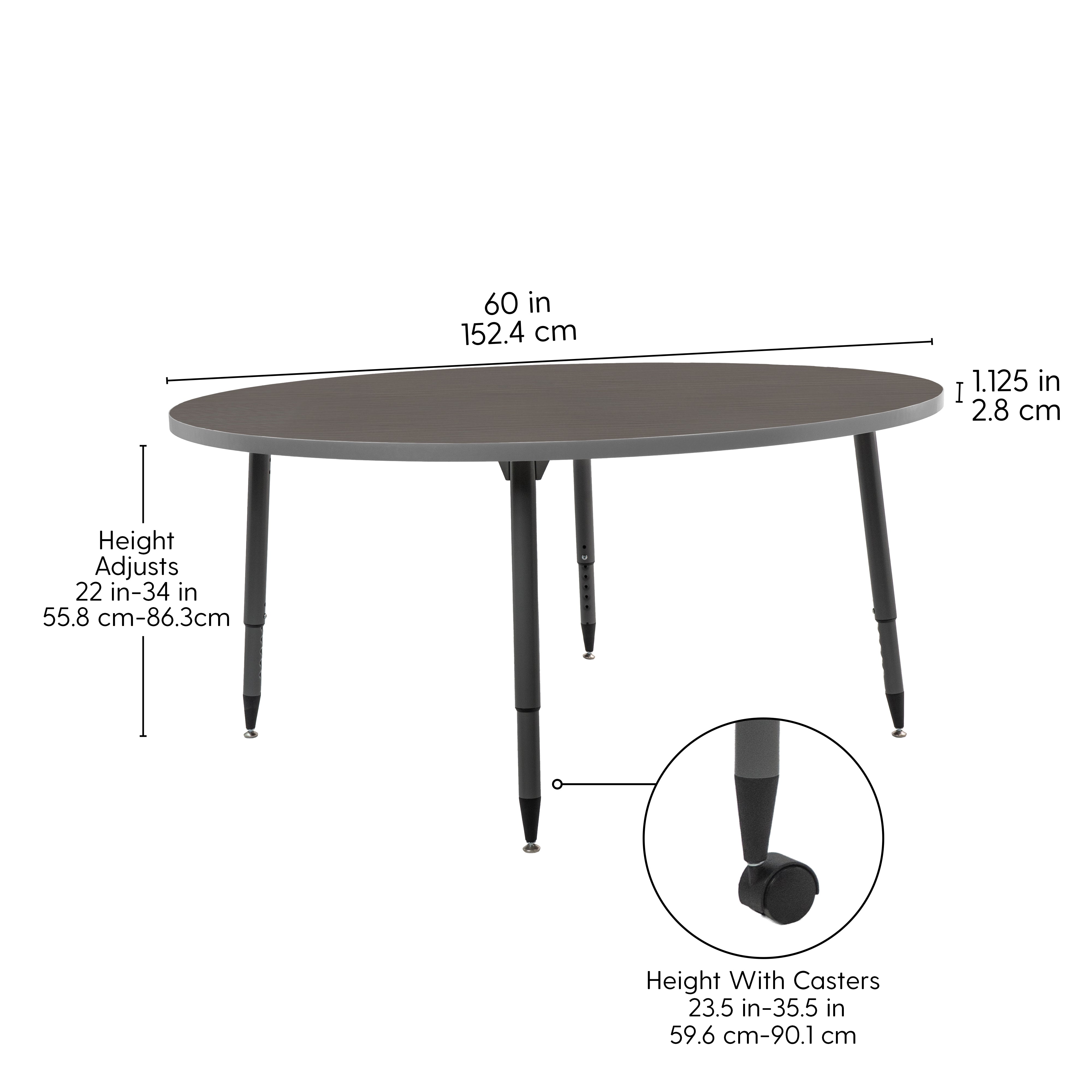 Adapte 60" Round Thermofused Activity Table with Adjustable Tapered Legs - Cosmic Strandz/North Sea