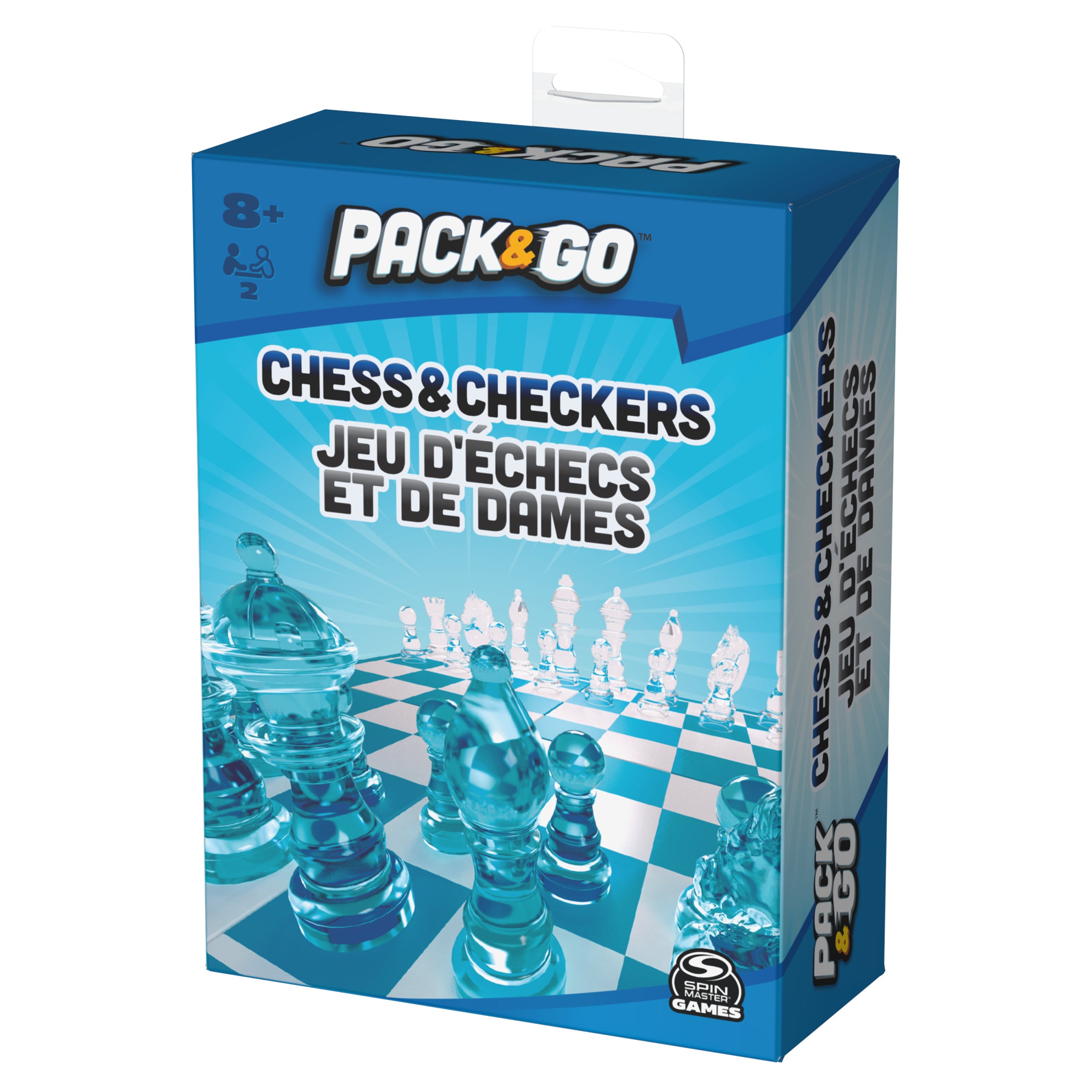 Pack & Go Chess & Checkers Board Game from Spin Master Games Portable 2-Player Games Chess Board Chess Set for Adults and Kids Ages 8 and up