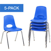 18" Stack Chair with Swivel Glides - Blue