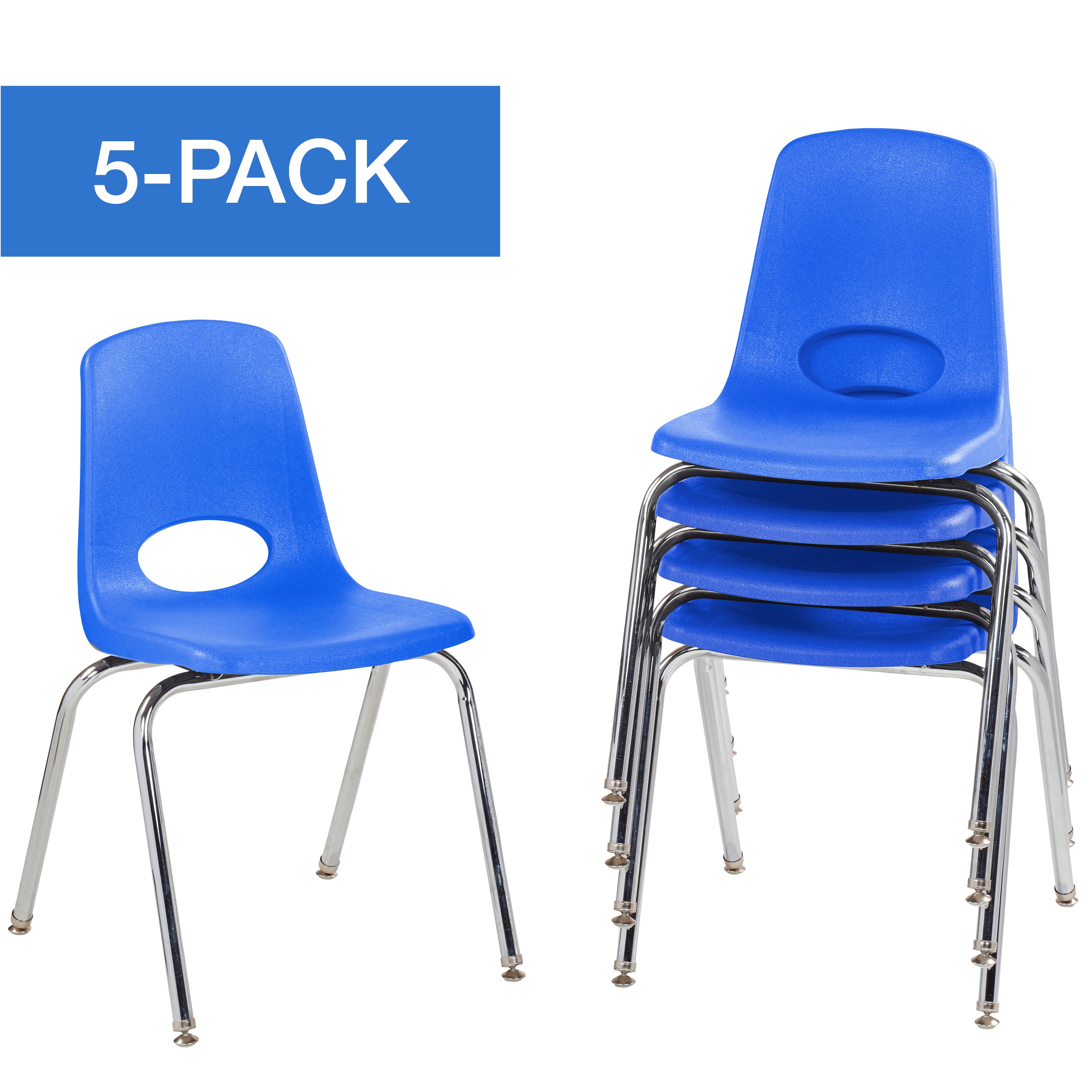 18" Stack Chair with Swivel Glides - Blue