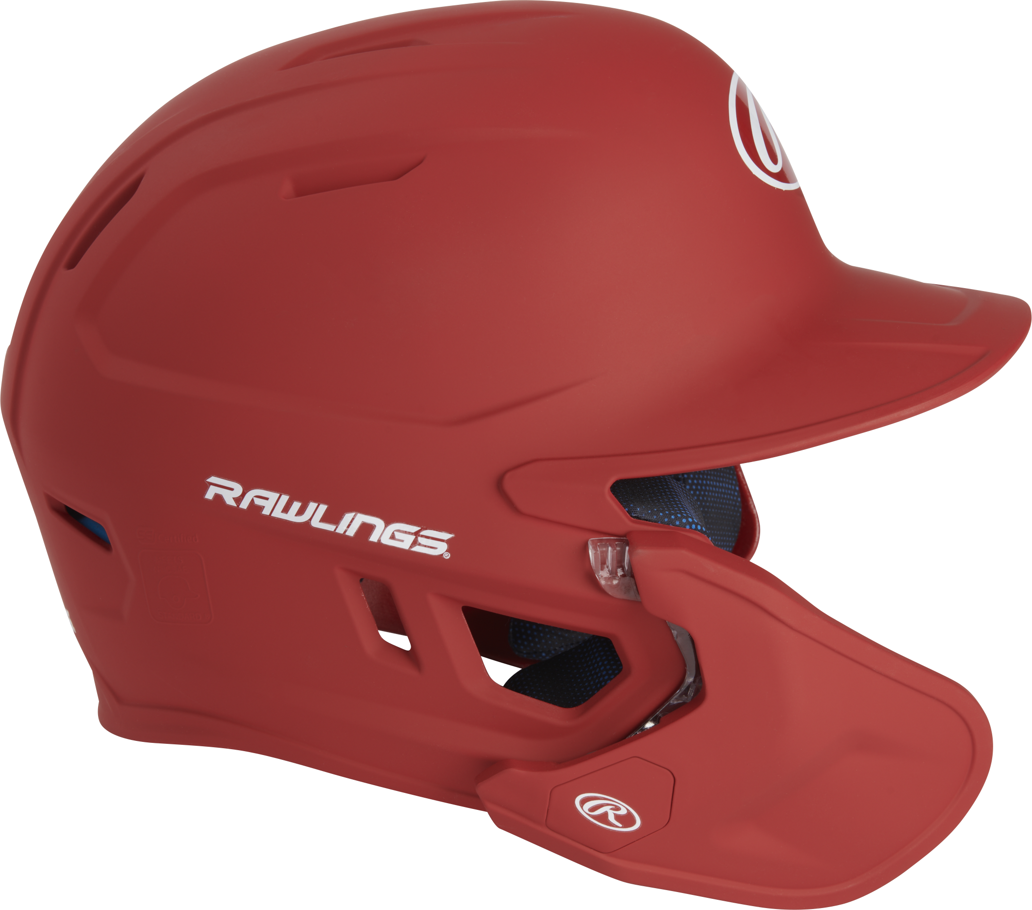 Rawlings Mach Adjust With Lhb Extension Matte Senior Batting Helmet - Scarlet