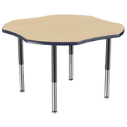 48" x 48" Clover T-Molding Activity Table with Adjustable Super Legs - Maple/Navy/Black