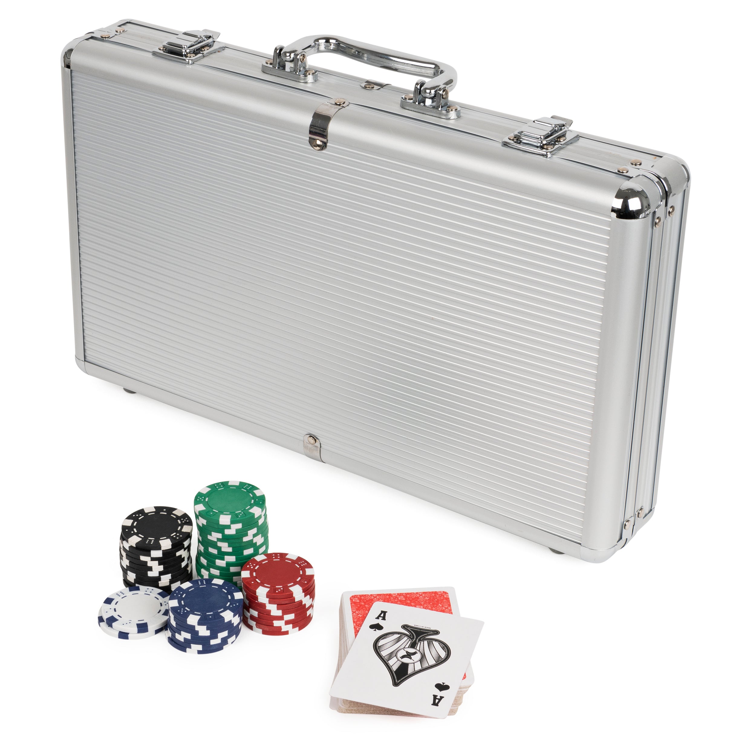 Professional Texas Hold ‘Em Poker Set, Classic Game with 200 Dual-Toned Chips and Cards in an Aluminum Case