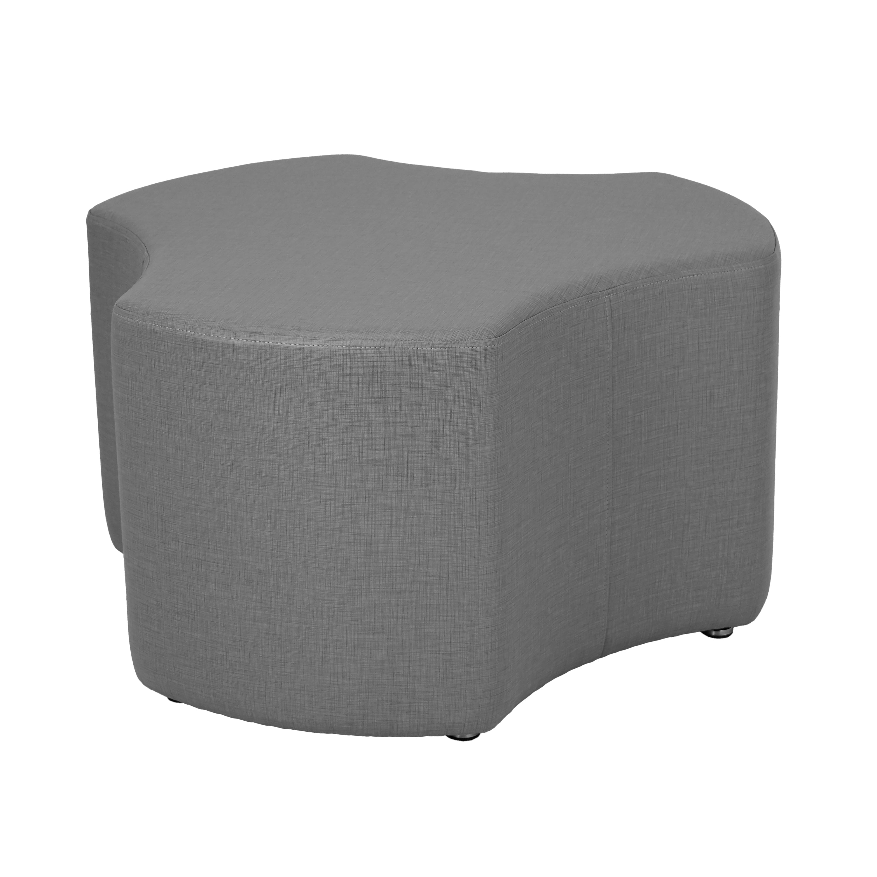 Pro Series Upholstered Cog Ottoman 18" Height - Slate Gray Crosshatch
