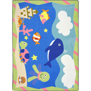 Sea Babies 7'8" x 10'9" area rug in color Multi